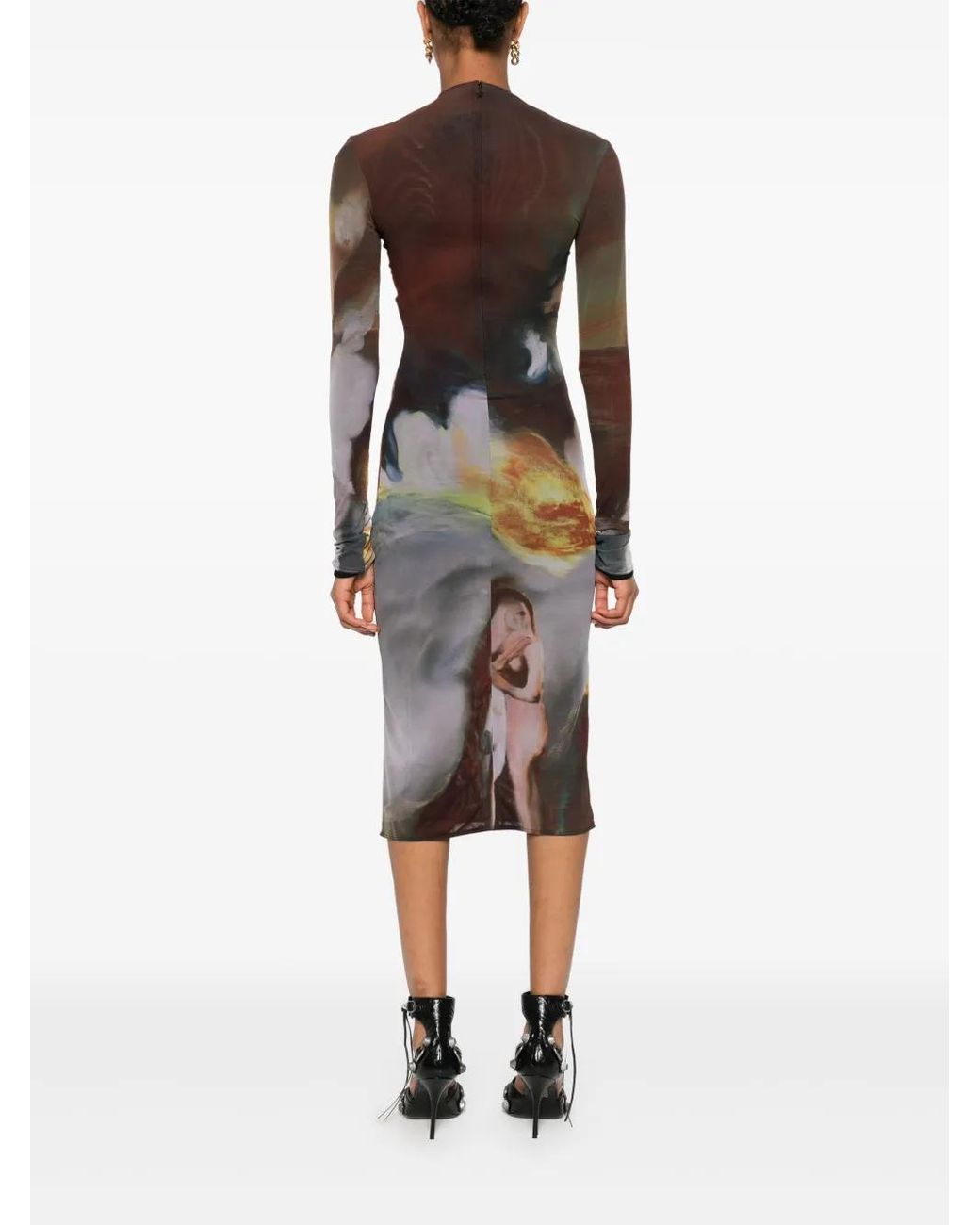Mugler Brown Midi Dresses