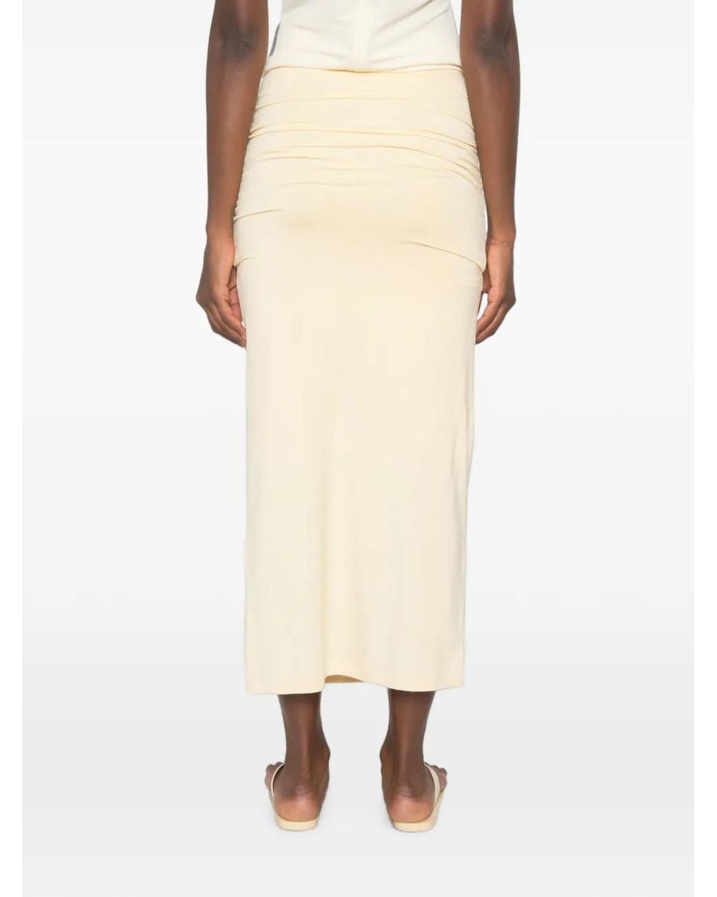 Totême  White Draped Jersey Maxi Skirt