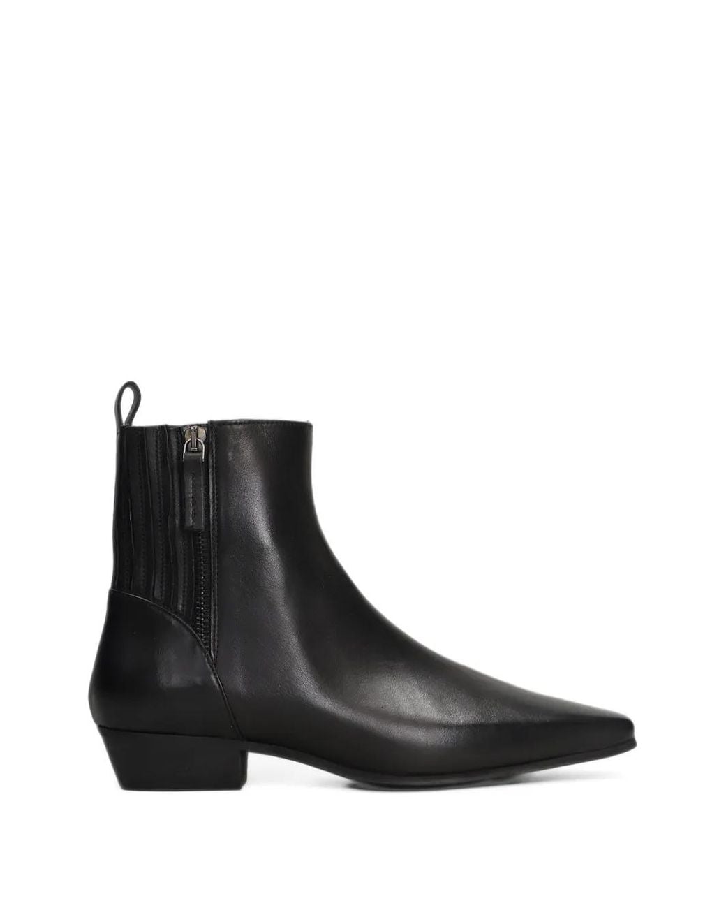 Evaluna Black Pointed-Toe Ankle Boots