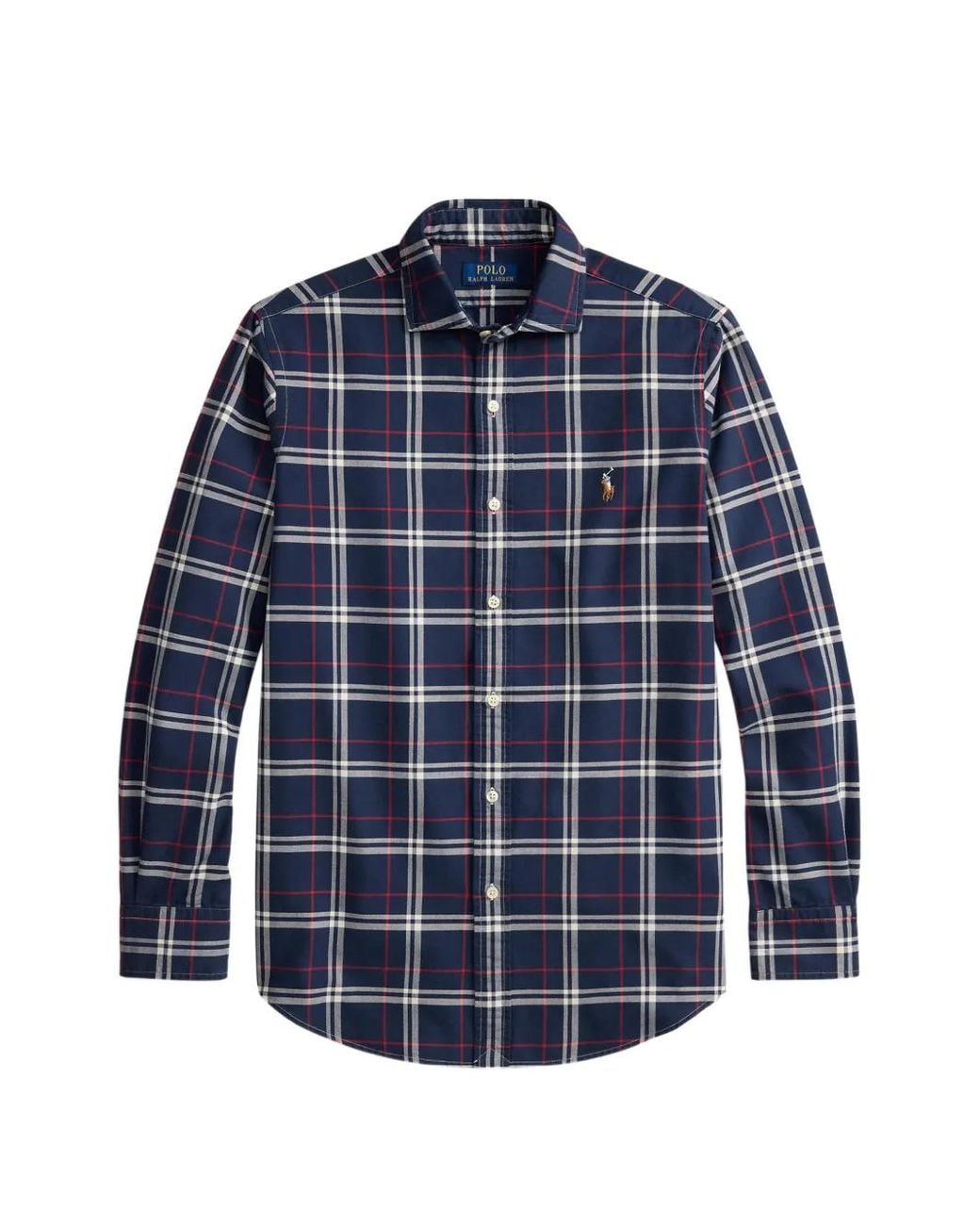 Polo Ralph Lauren Blue Check-Print Long-Sleeve Shirt for men