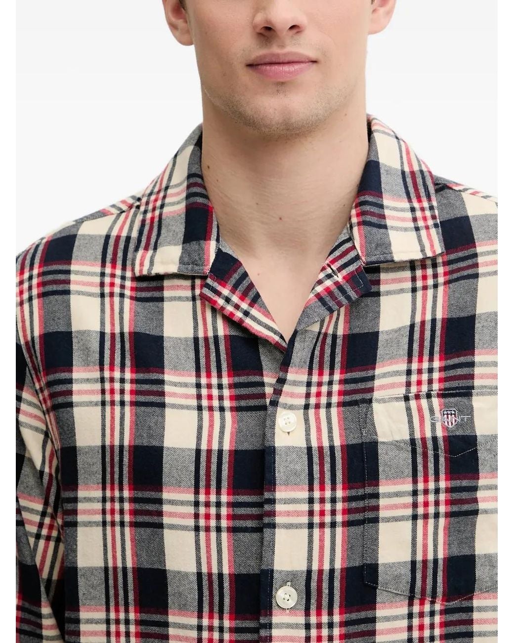 Gant White Checked Pajama Set for men