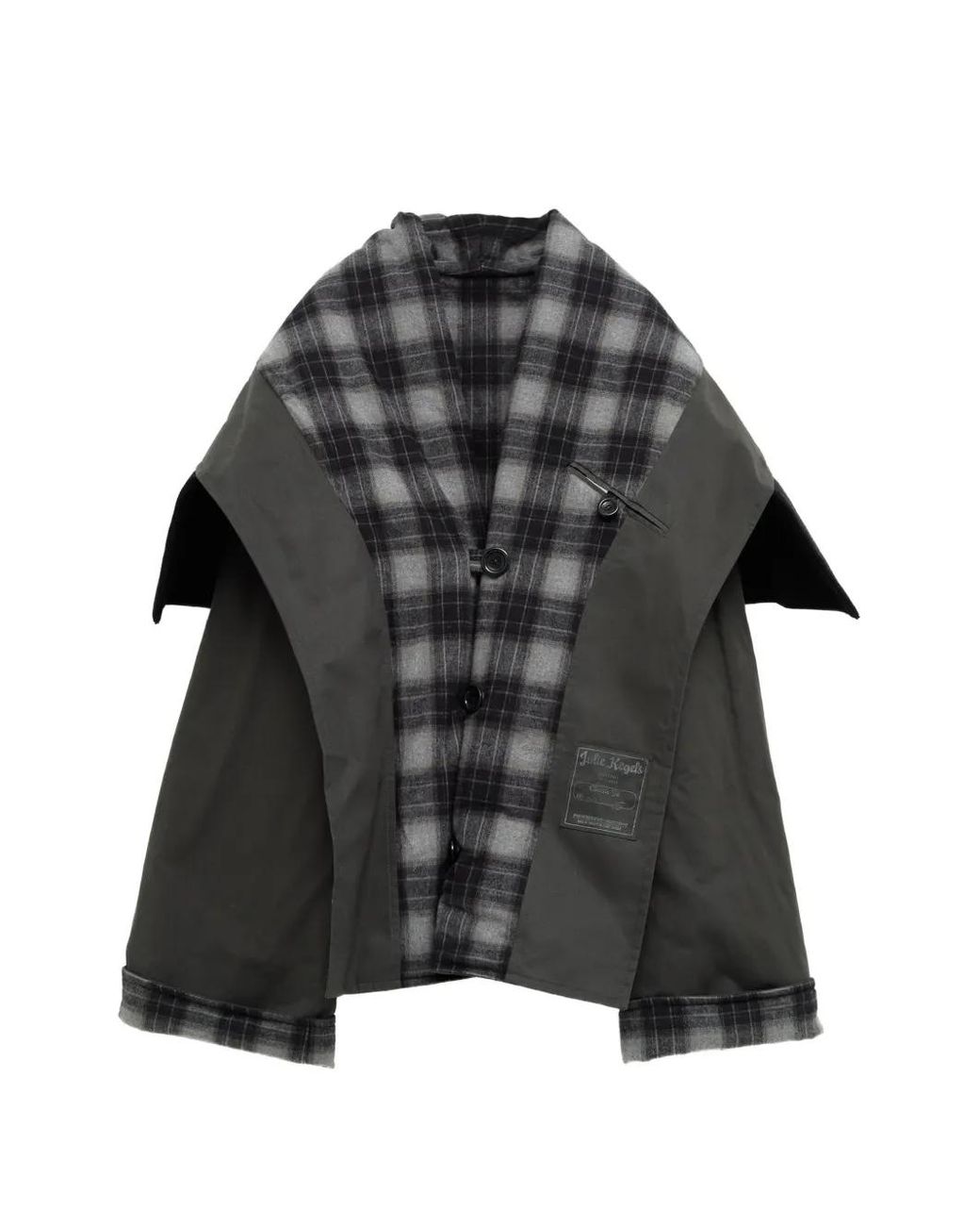 JULIE KEGELS Black Doudoune À Empiècements Tartan