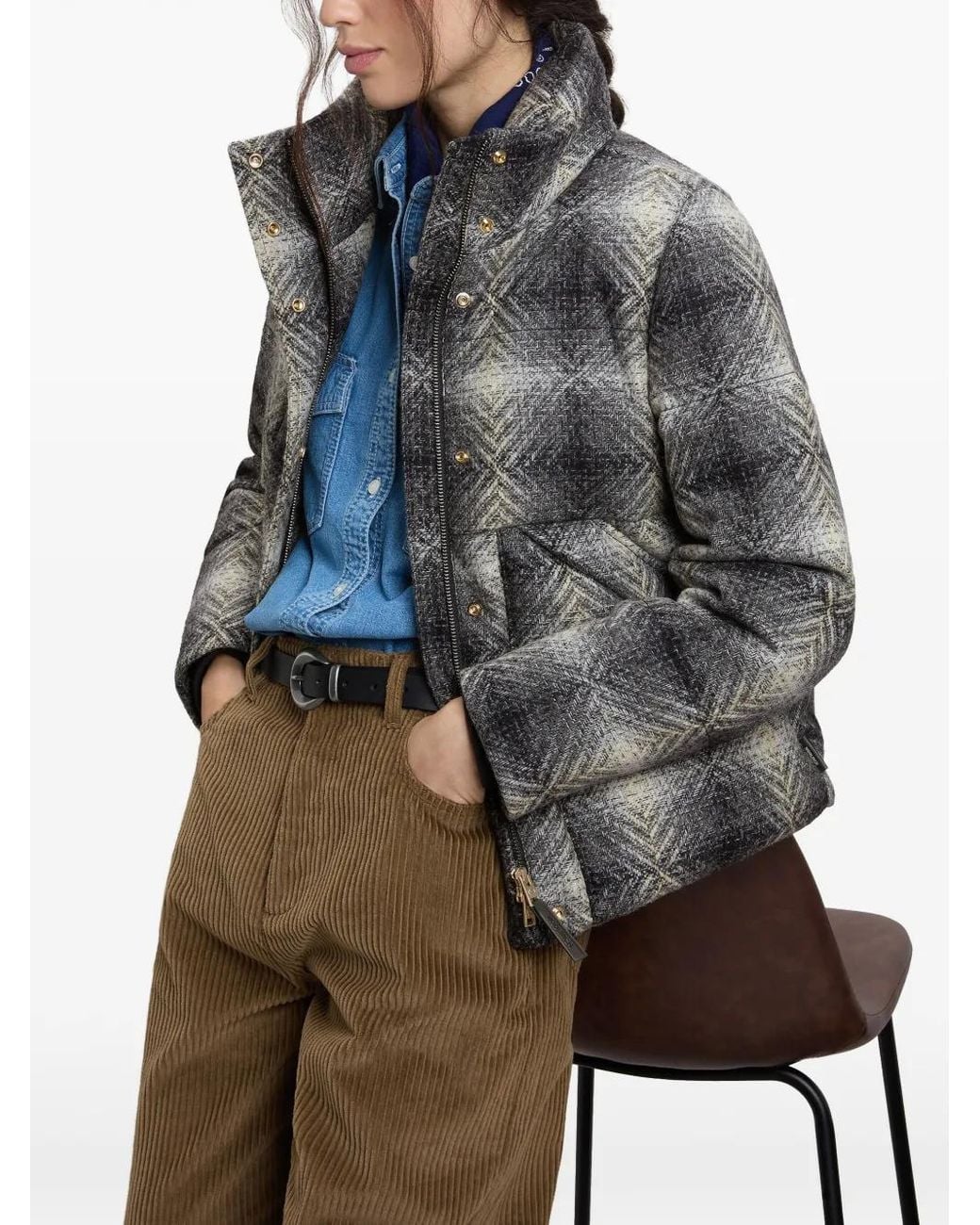 Woolrich Gray Check Virgin-Wool Jacket