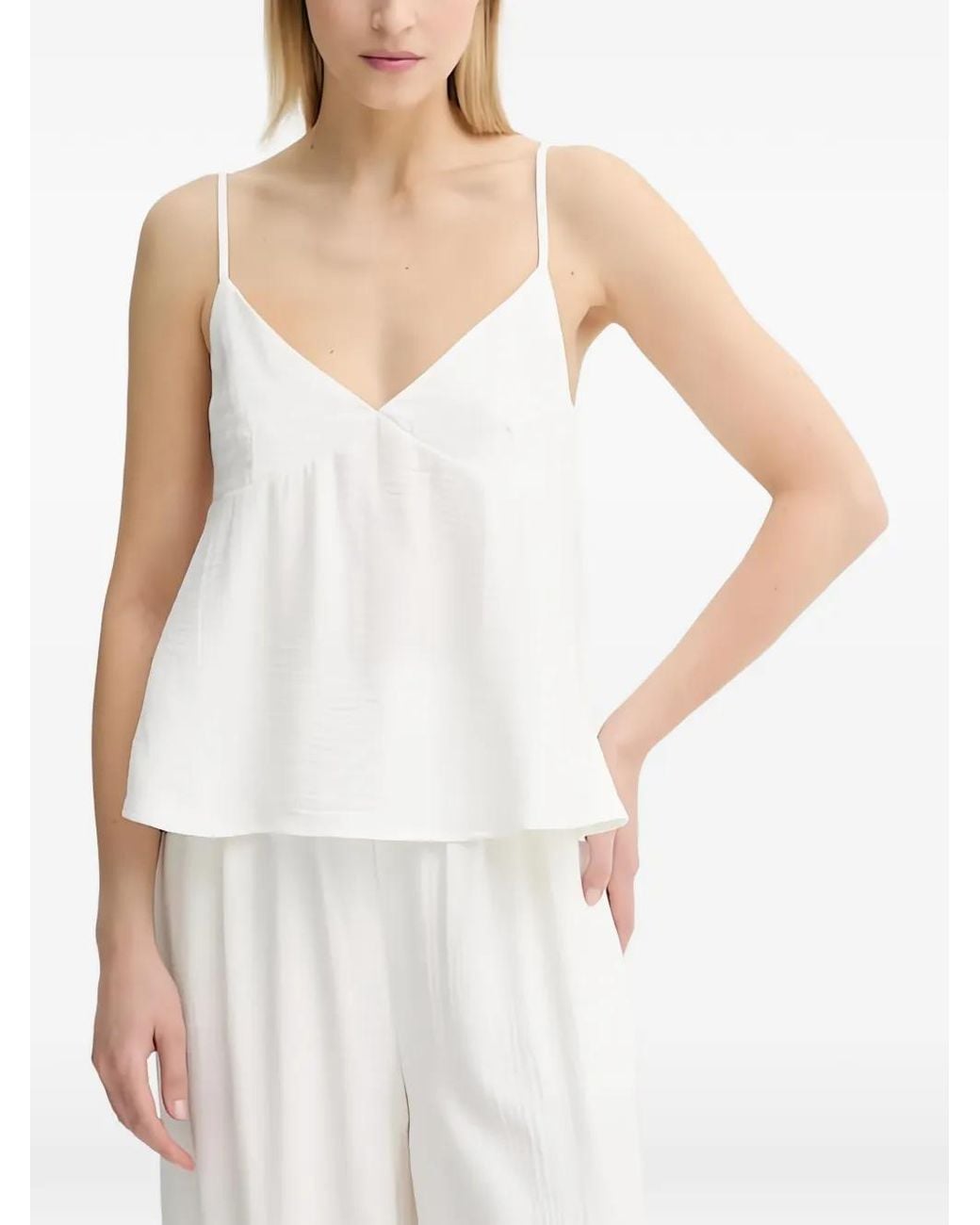 Gestuz White Gzcamila V-Neck Blouse