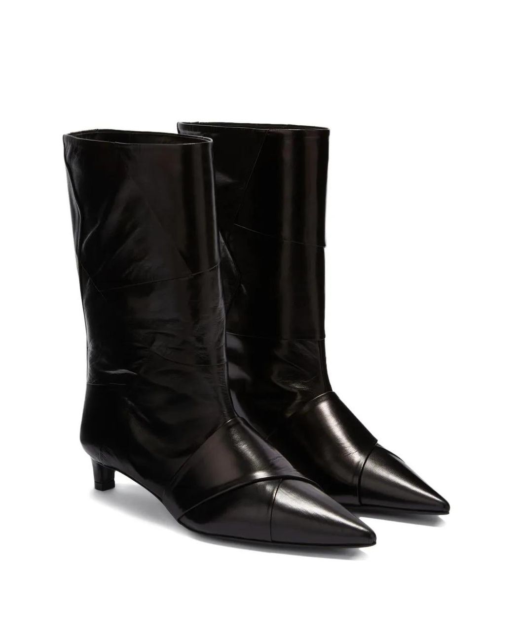 Jil Sander Black Leather Ankle Boots