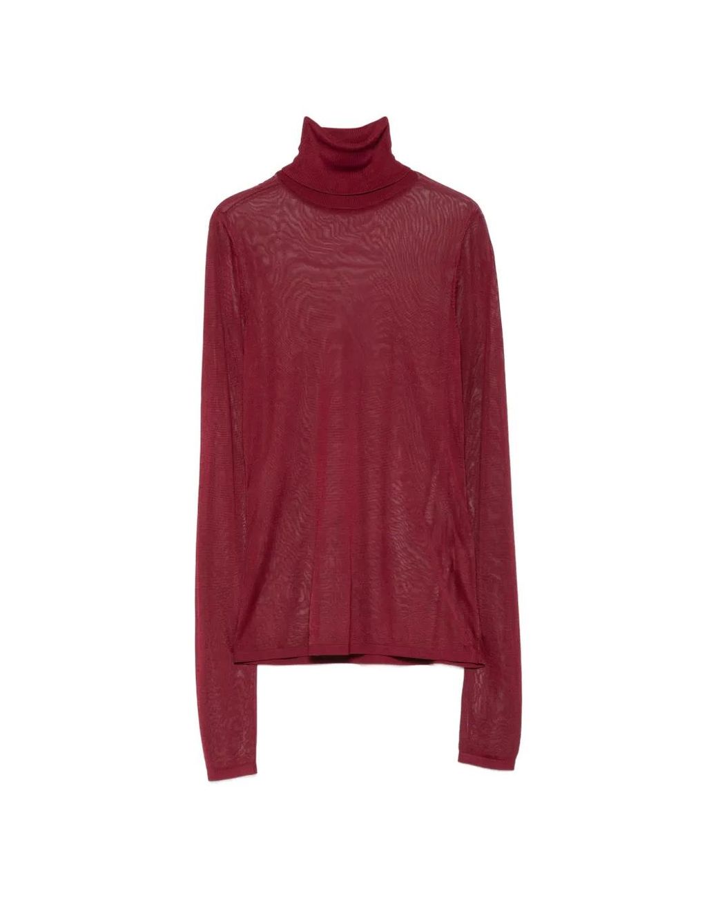 Zimmermann Red Fine-Knit High-Neck Sweater