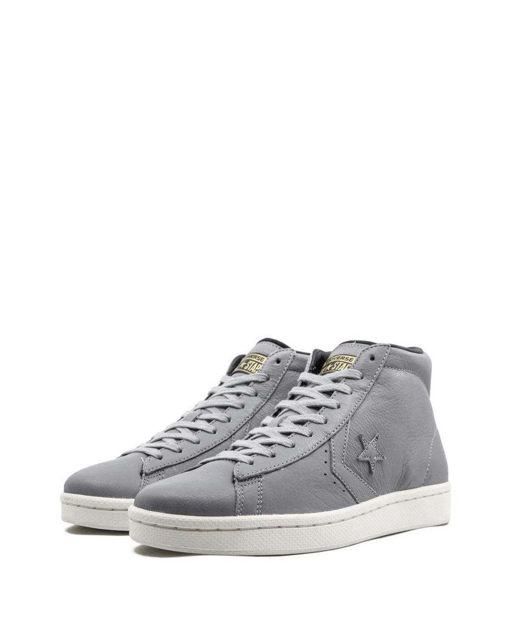 Converse Pro Leather 76 Mid Sneakers in Gray for Men | Lyst