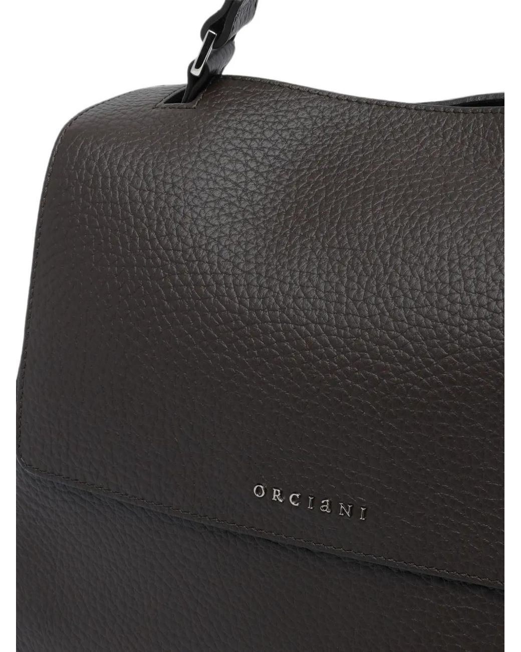 Orciani Black Sveva Leather Shoulder Bag