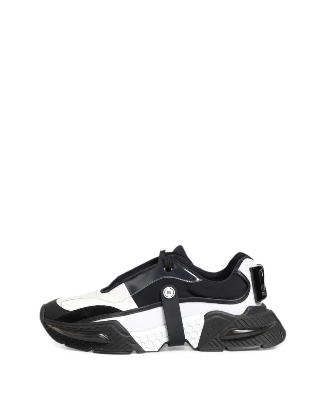 Dolce & Gabbana Black Airmaster Logo-Plaque Sneakers for men