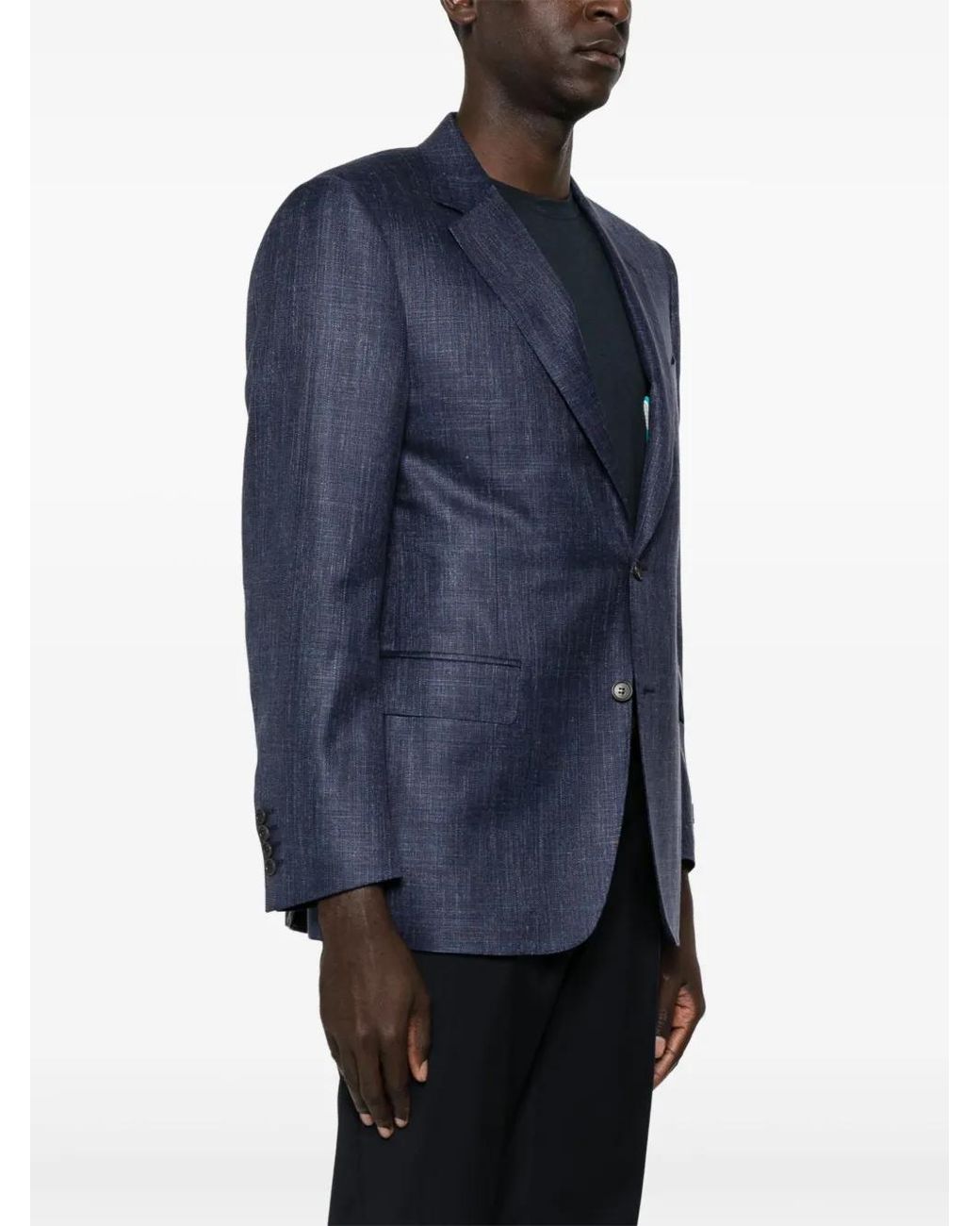 Canali Blue Single-Breasted Blazer for men