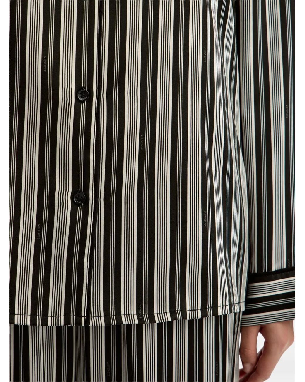 12 STOREEZ Gray Striped Pyjama Set