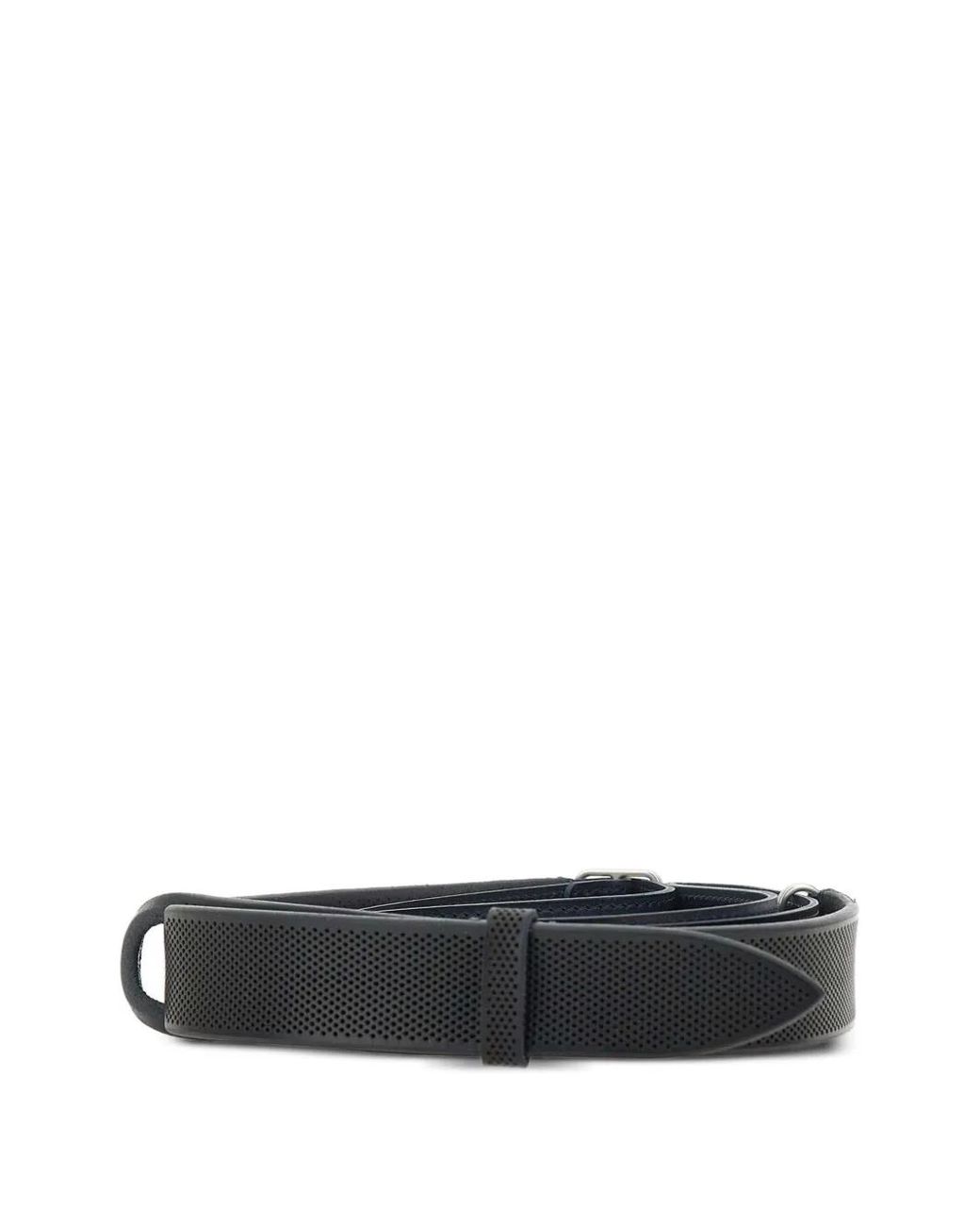 Orciani White Nobuckle Bull Soft Laser-Perforated Belt for men