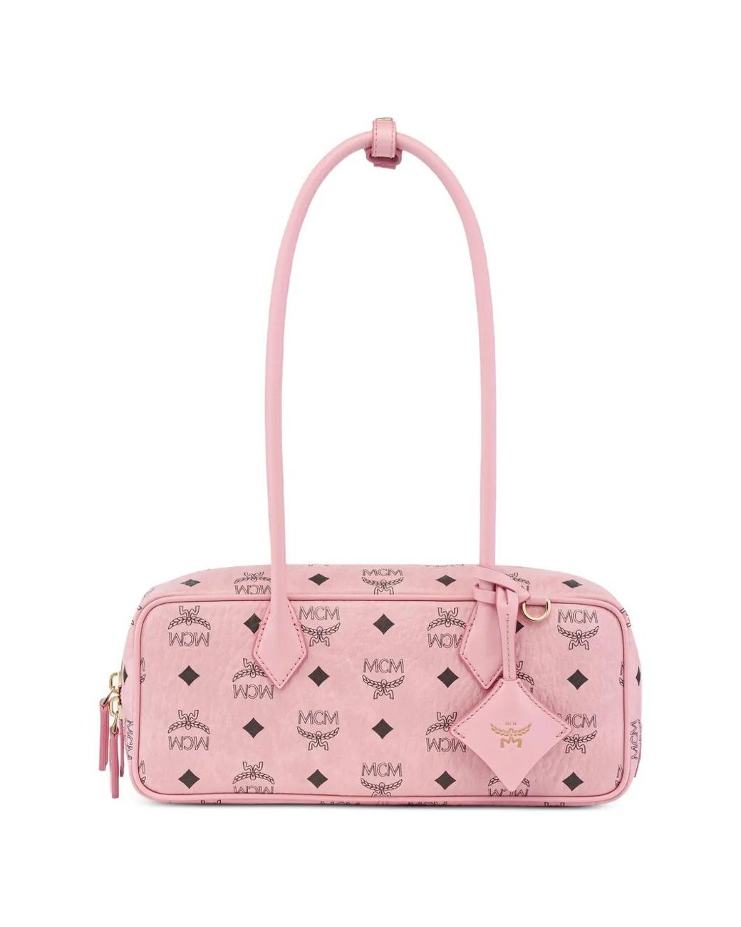 MCM Pink Aren Visetos Shoulder Bag