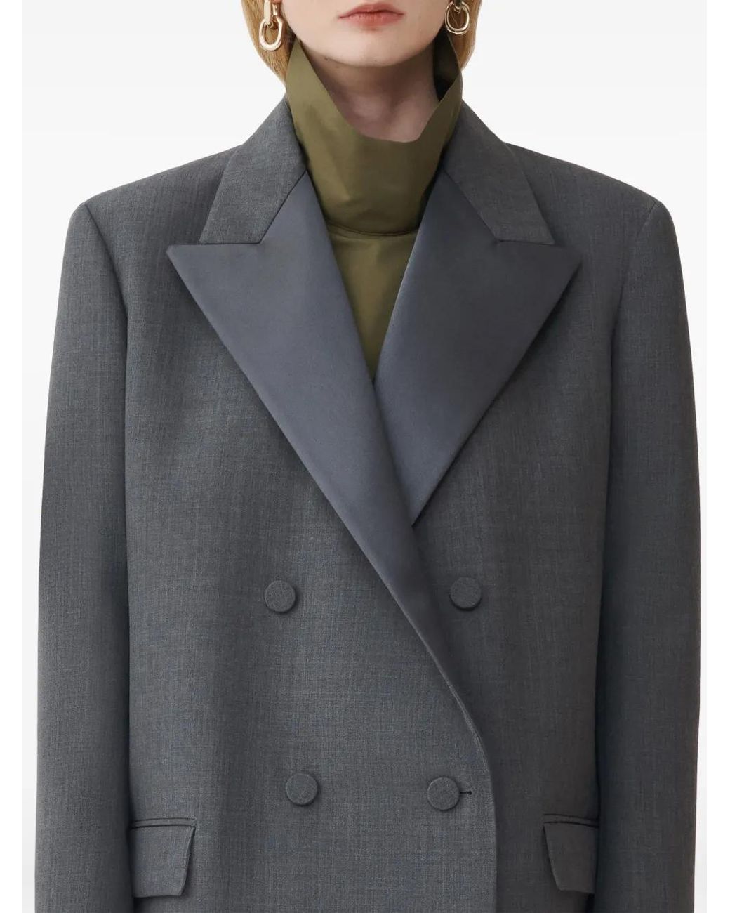Fabiana Filippi Gray Double-Breasted Coat