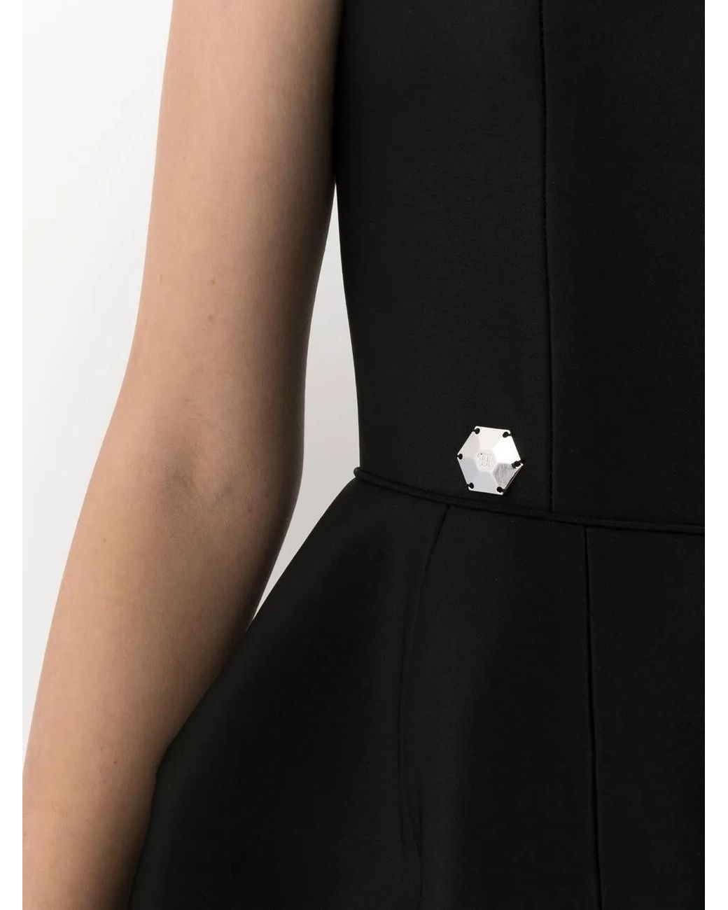 Philipp Plein Black Strapless Silk Mini Dress