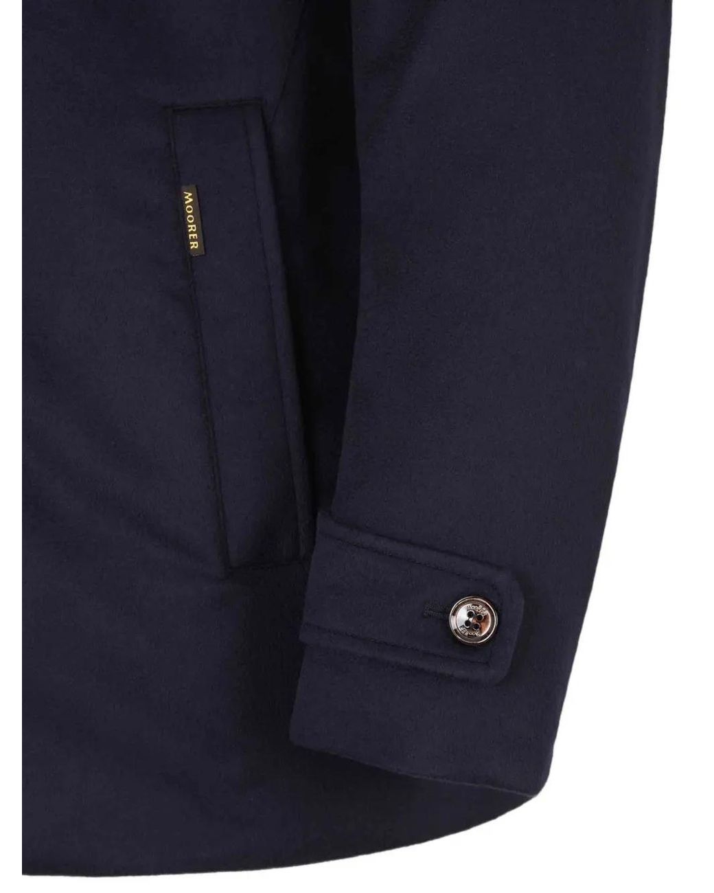 Moorer Blue High-Neck Coat for men