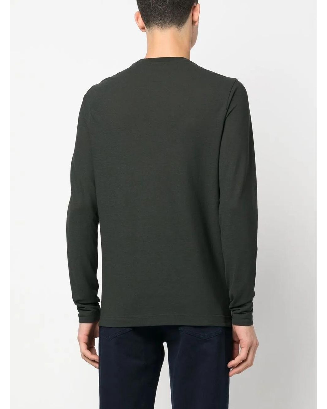 Zanone Black Long-Sleeved Cotton T-Shirt for men