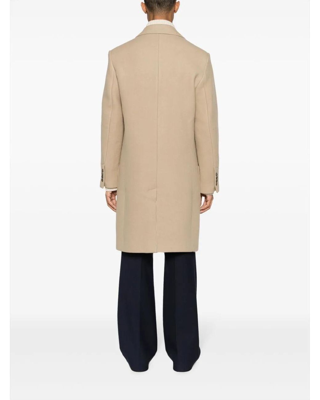 AMI Natural Ami Paris Wool Singlebreasted Coat for men