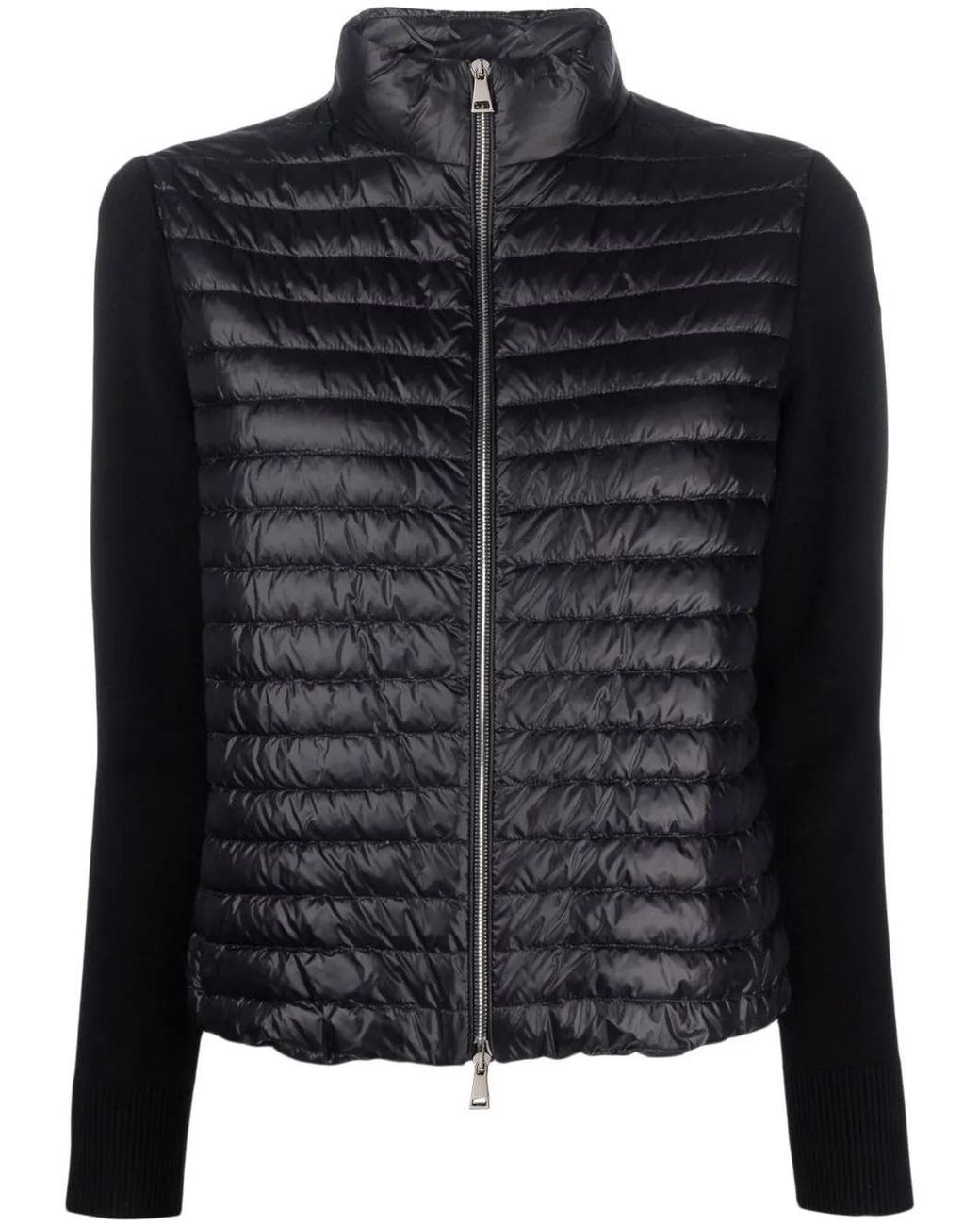 Moncler Black Logo Patch Wool Puffer