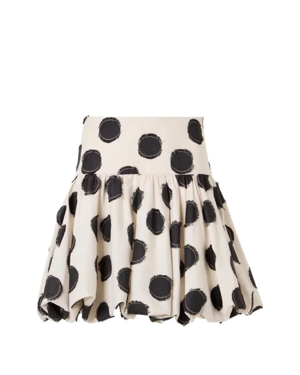 Akris White Minijupe À Pois Et Ourlet Bouffant