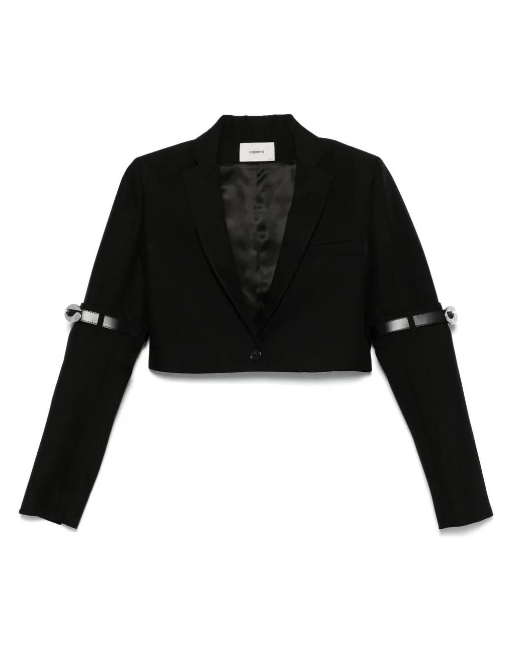 Coperni Hybrid Cropped Blazer in het Black