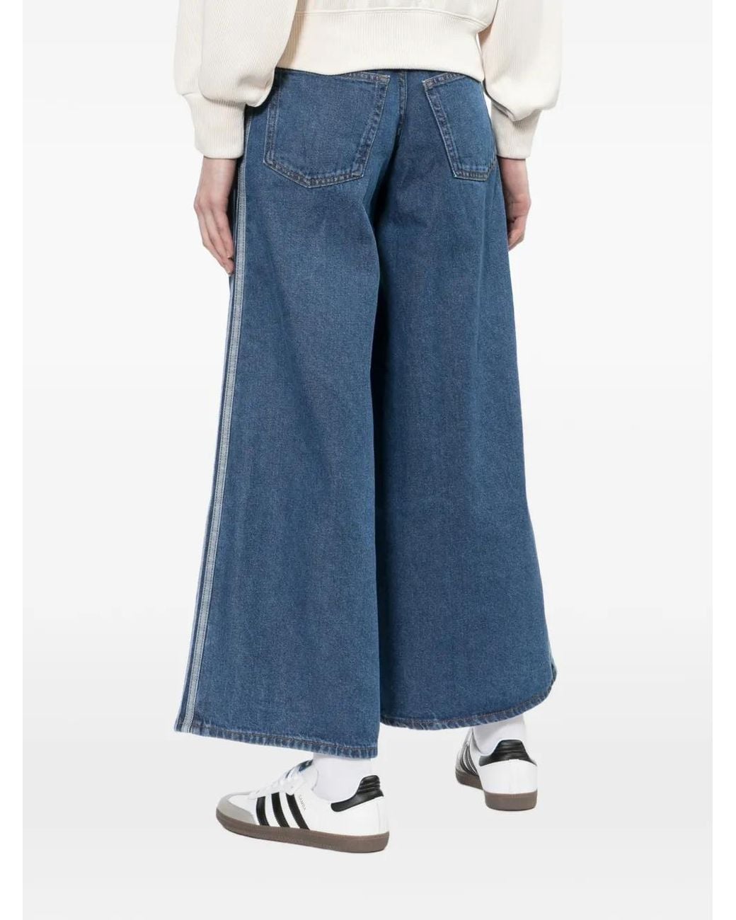 Adidas Blue Firebird Wide-Leg Jeans