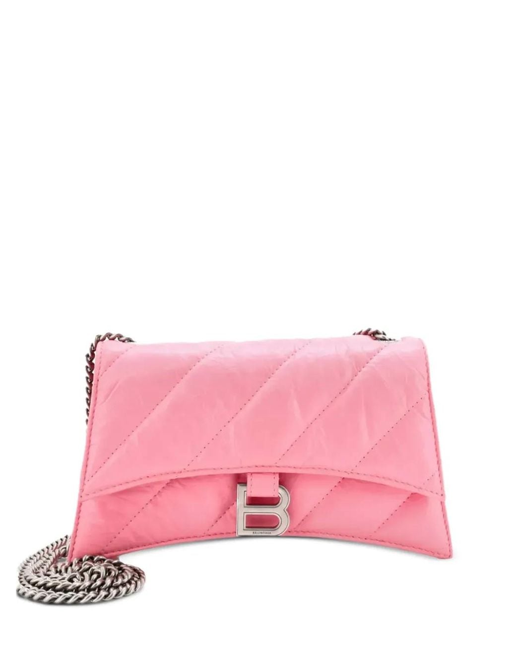 Balenciaga Pink Xs Crush Quilted Flap Shoulder Bag for men