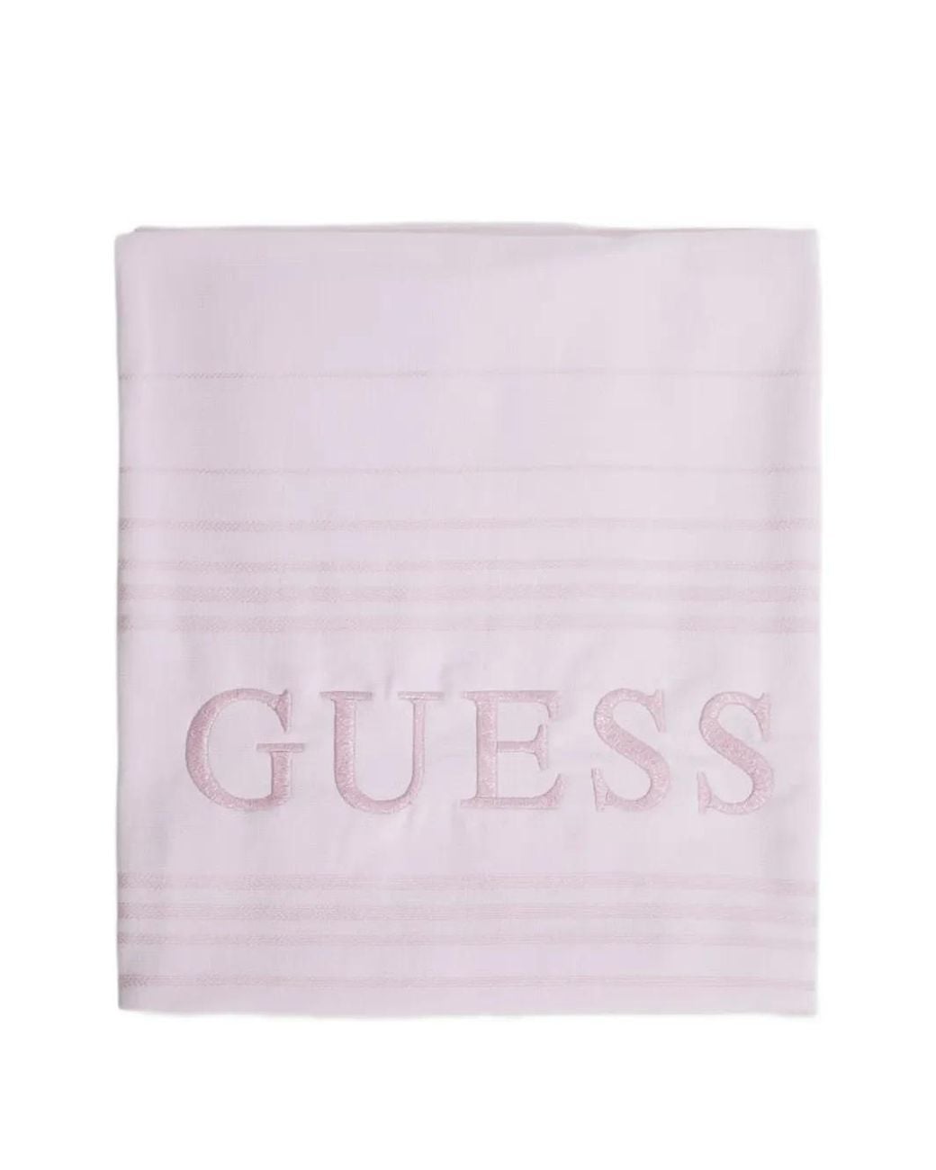Guess Pink Logo-Embroidered Fringed Beach Towel