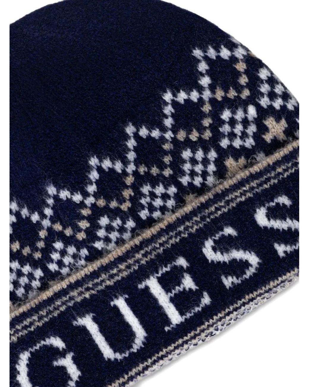 Ensemble Bonnet-Écharpe À Motif Géométrique Guess pour homme en coloris Blue