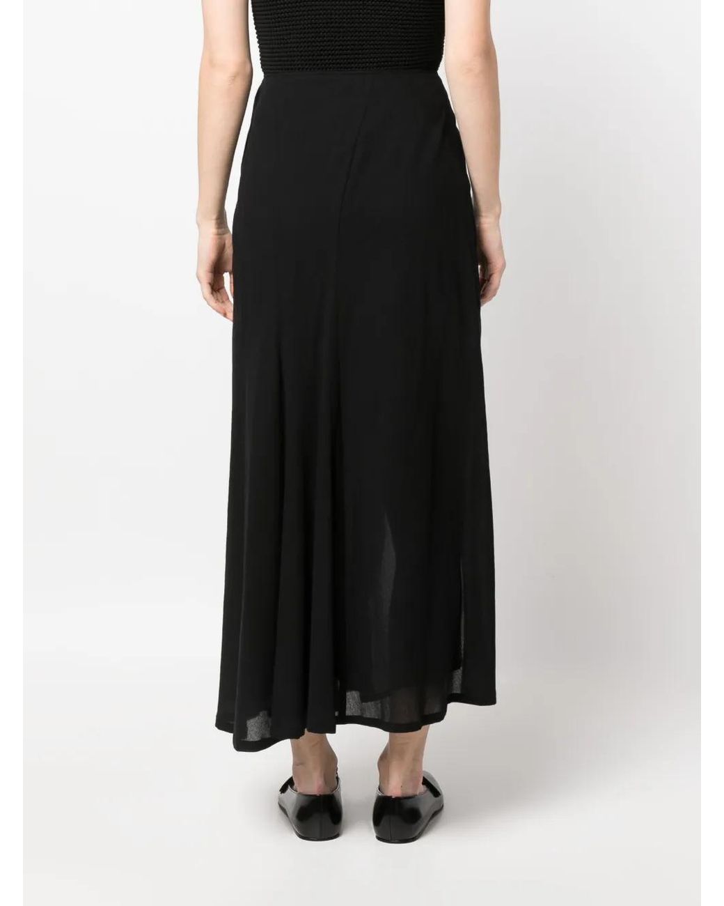 Yohji Yamamoto Black Asymmetric Midi Skirt