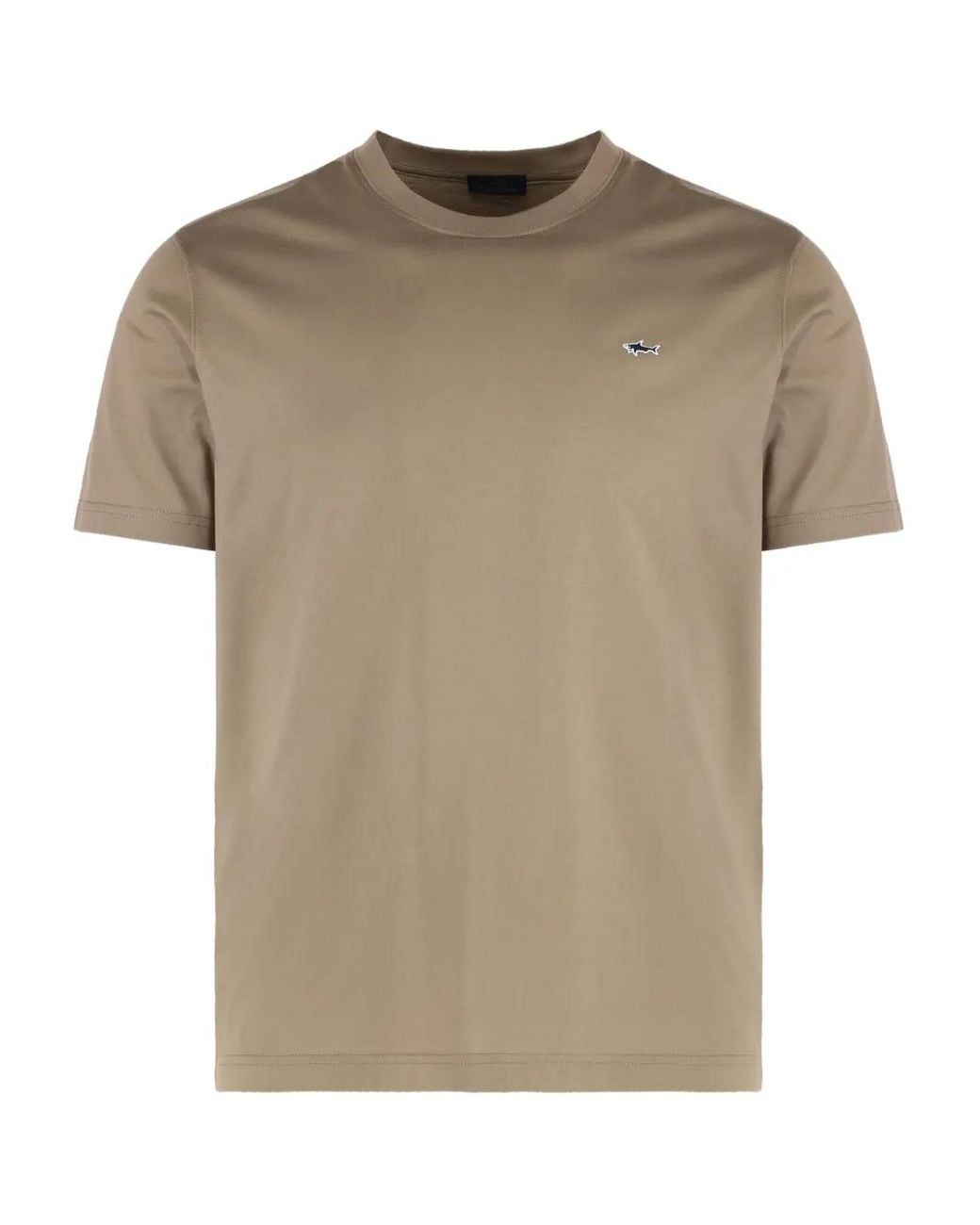 Paul & Shark Natural Crew Neck Logo Patch T-Shirt for men