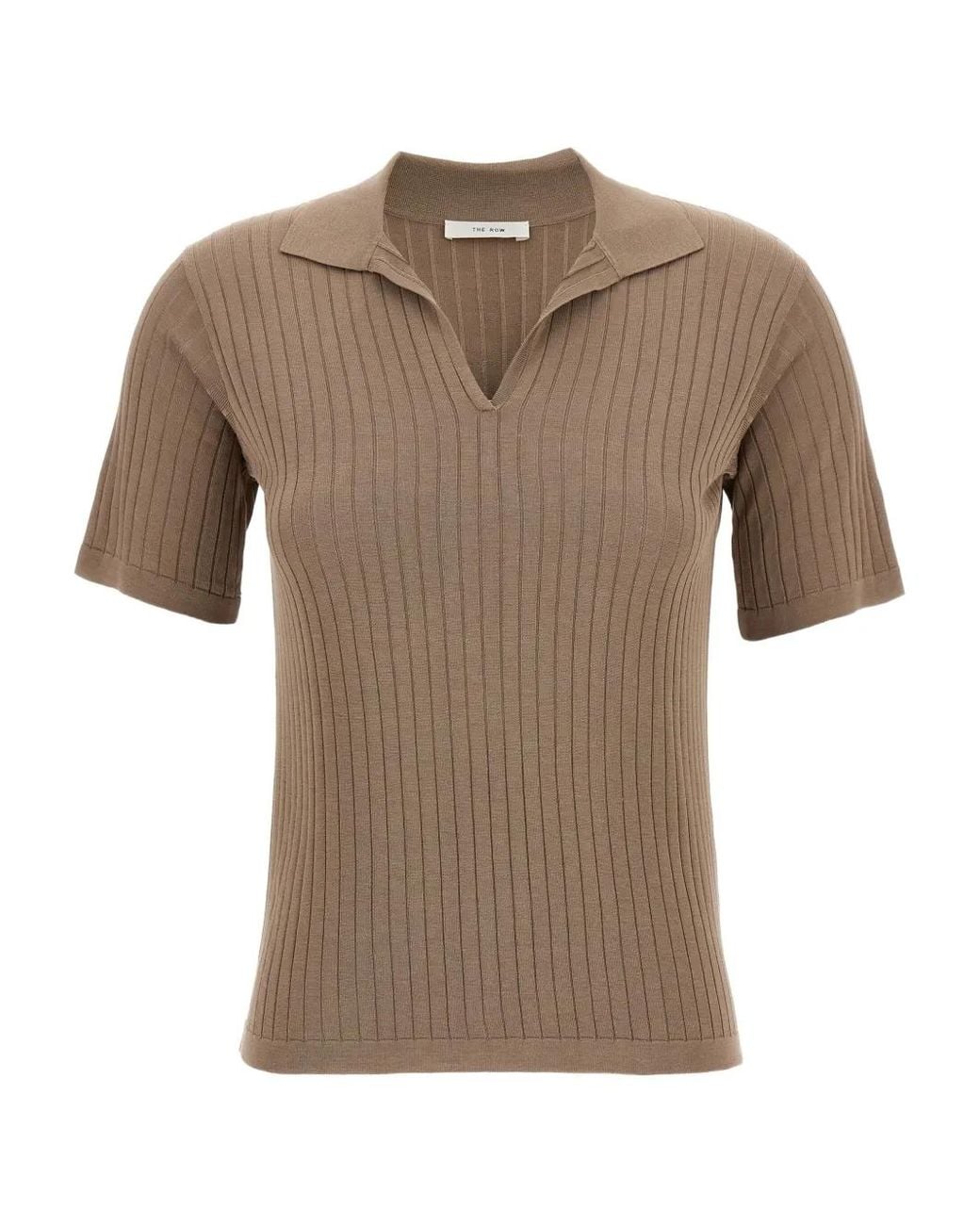 The Row Natural Ribbed Short-Sleeve T-Shirt