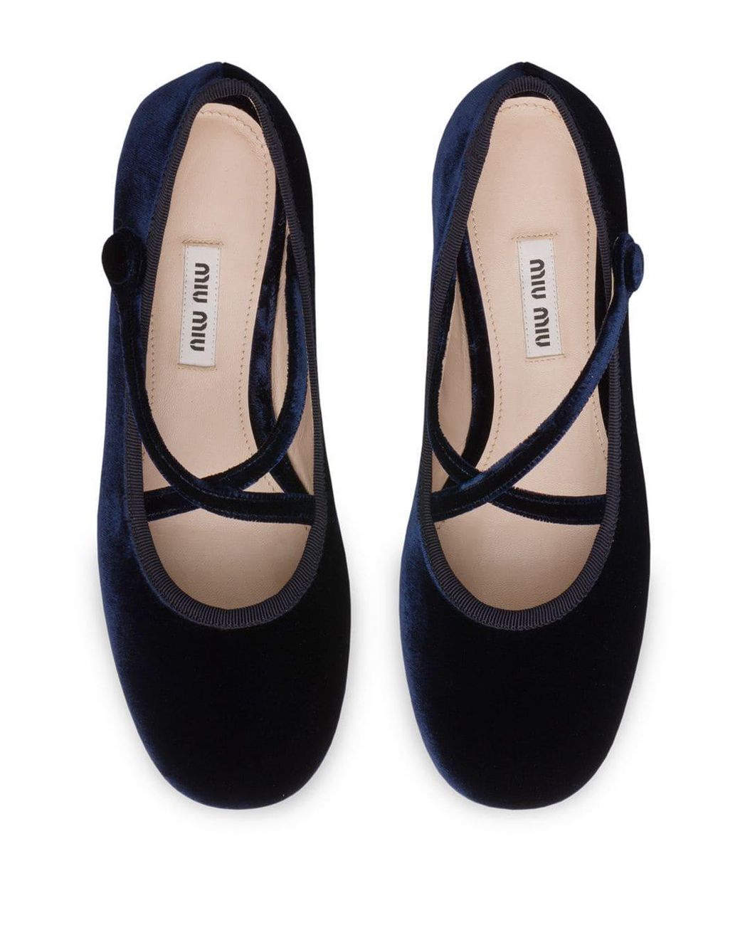 Bailarinas con tiras cruzadas Miu Miu de color Azul | Lyst