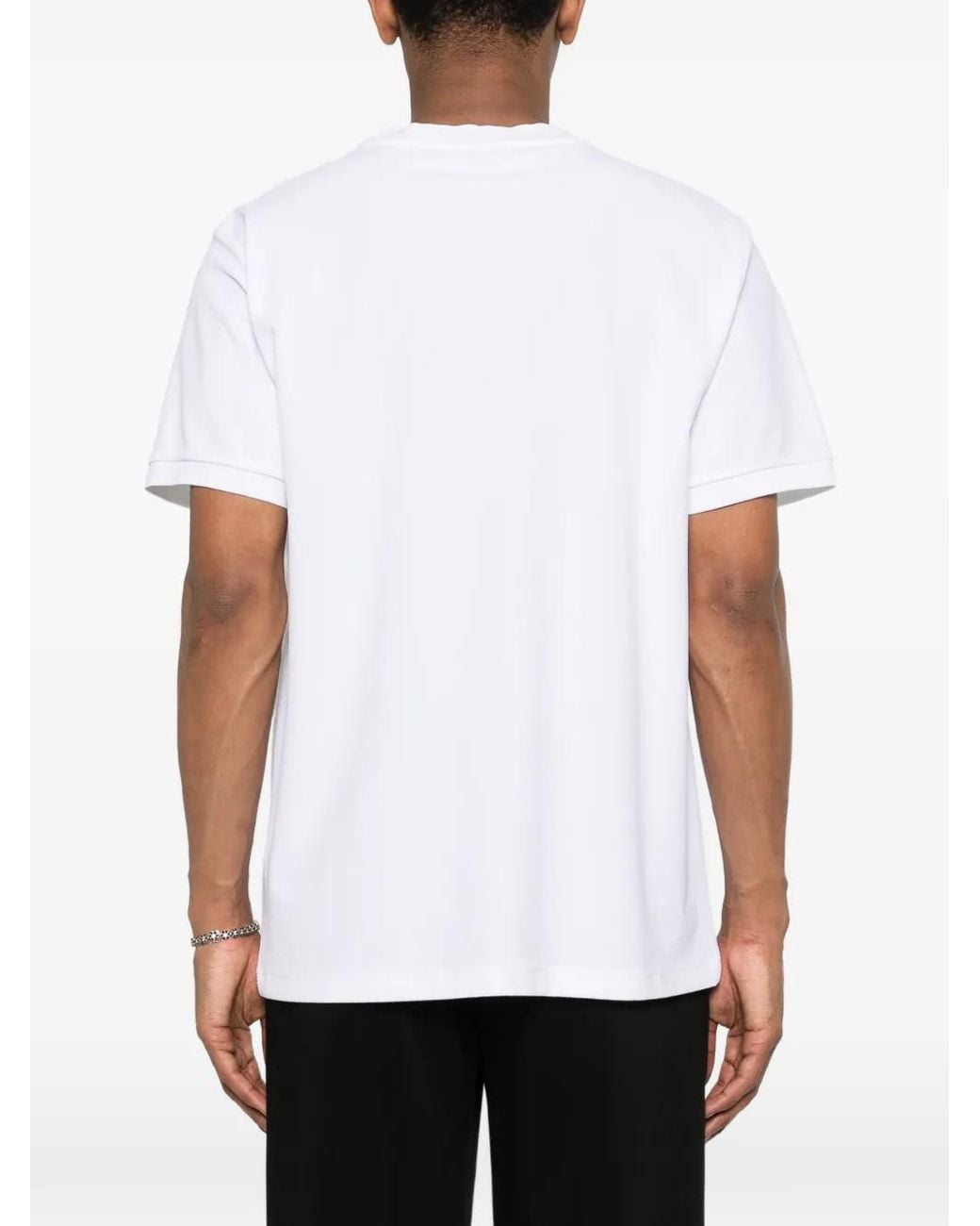 Balmain White Logo-Embroidered T-Shirt for men