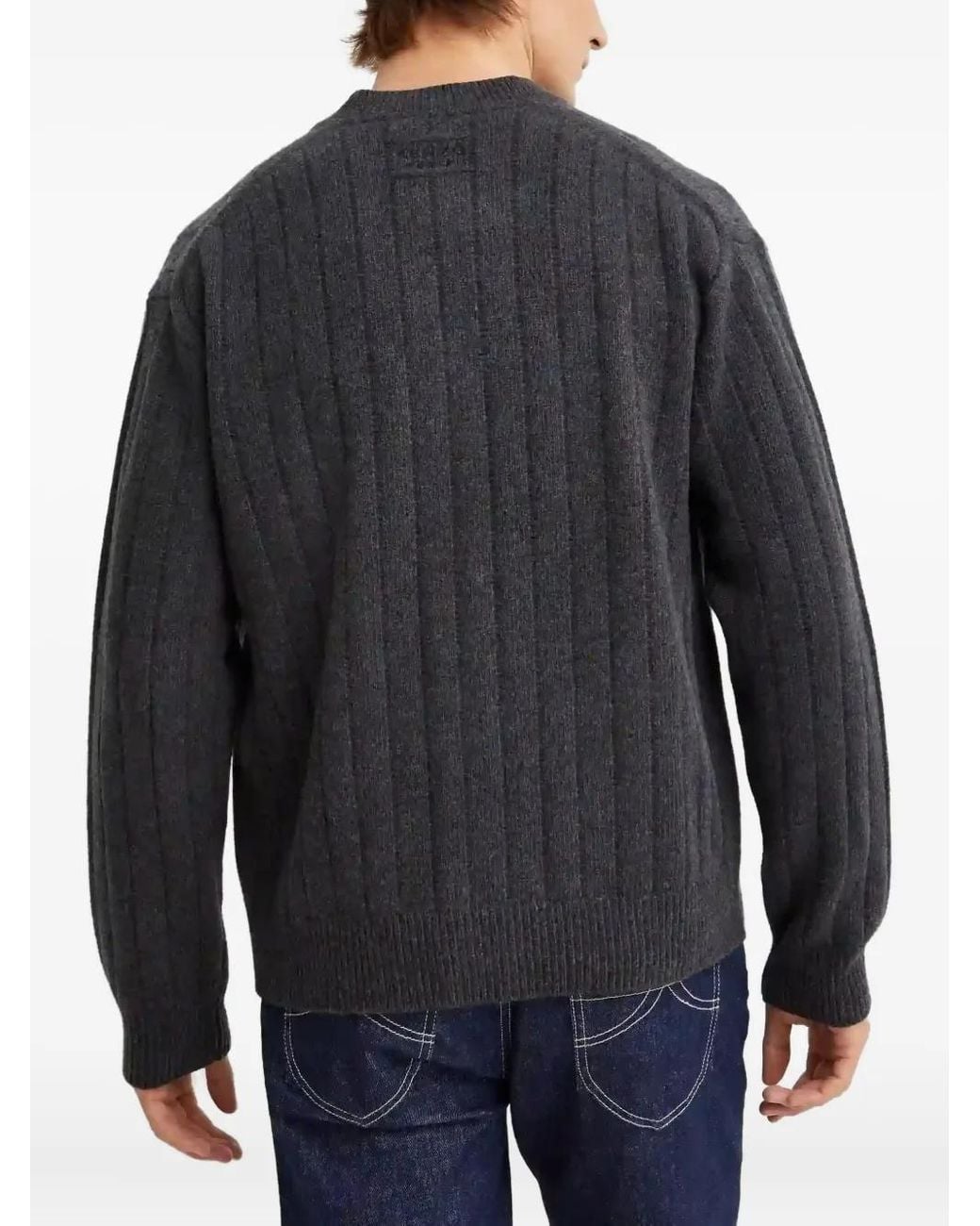 KENZO Blue Buttoned Chest-Pocket Cardigan for men