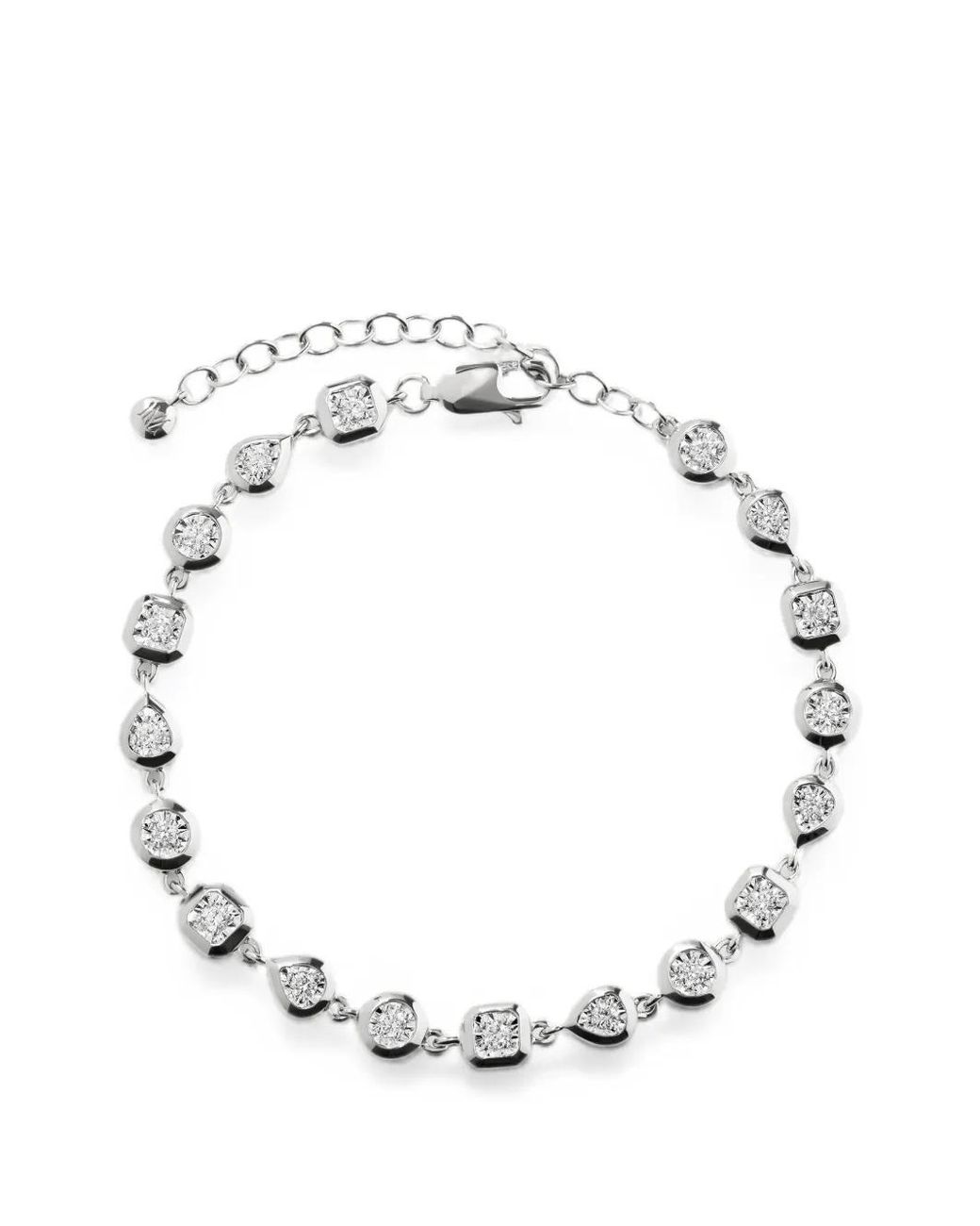 Monica Vinader Metallic Bezel-Set Diamond Bracelet