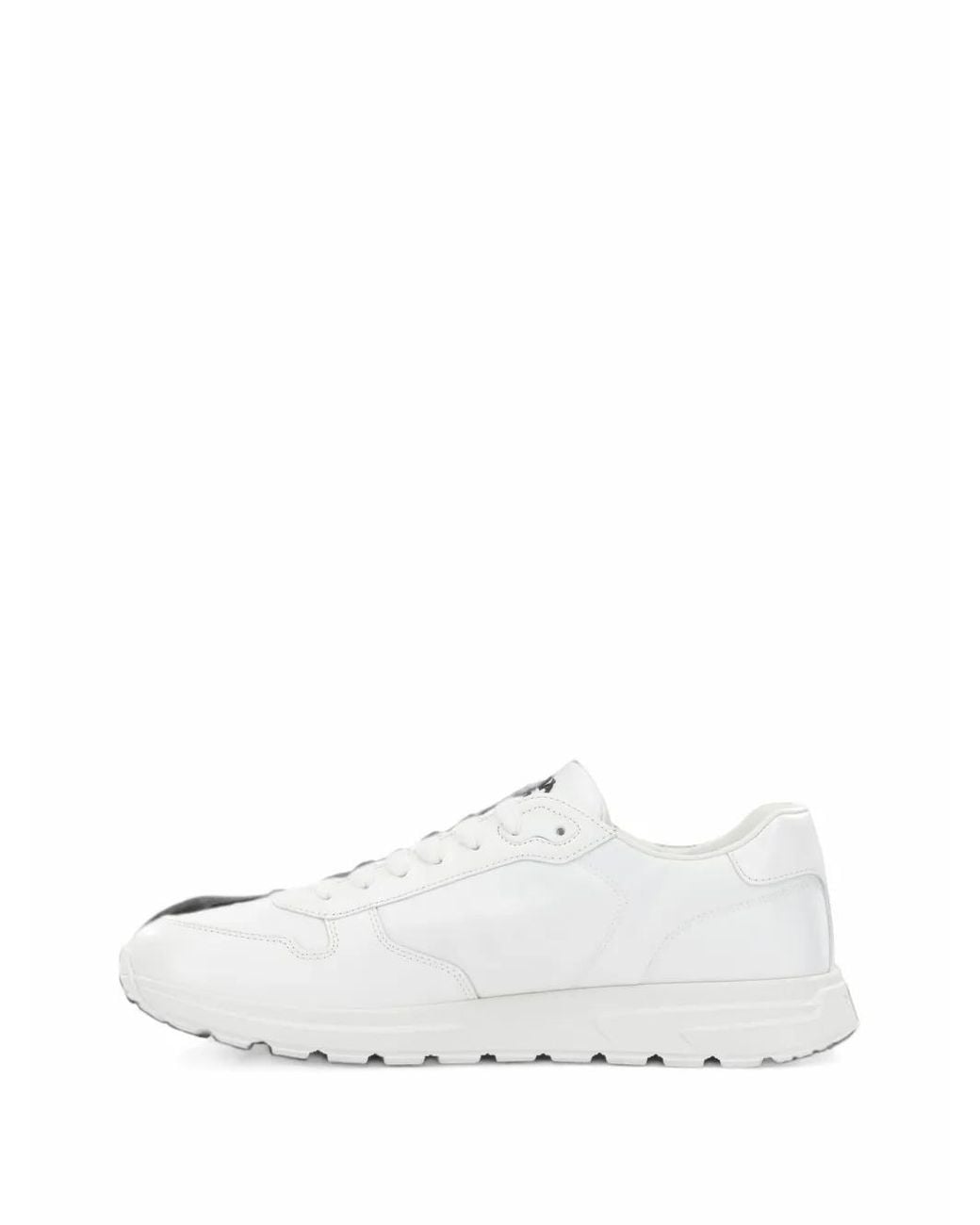 Prada White Prax 01 Re-Nylon And Brushed Leather Sneakers for men