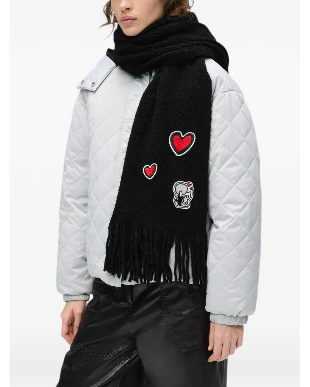 Karl Lagerfeld Black Ikon Patch Scarf