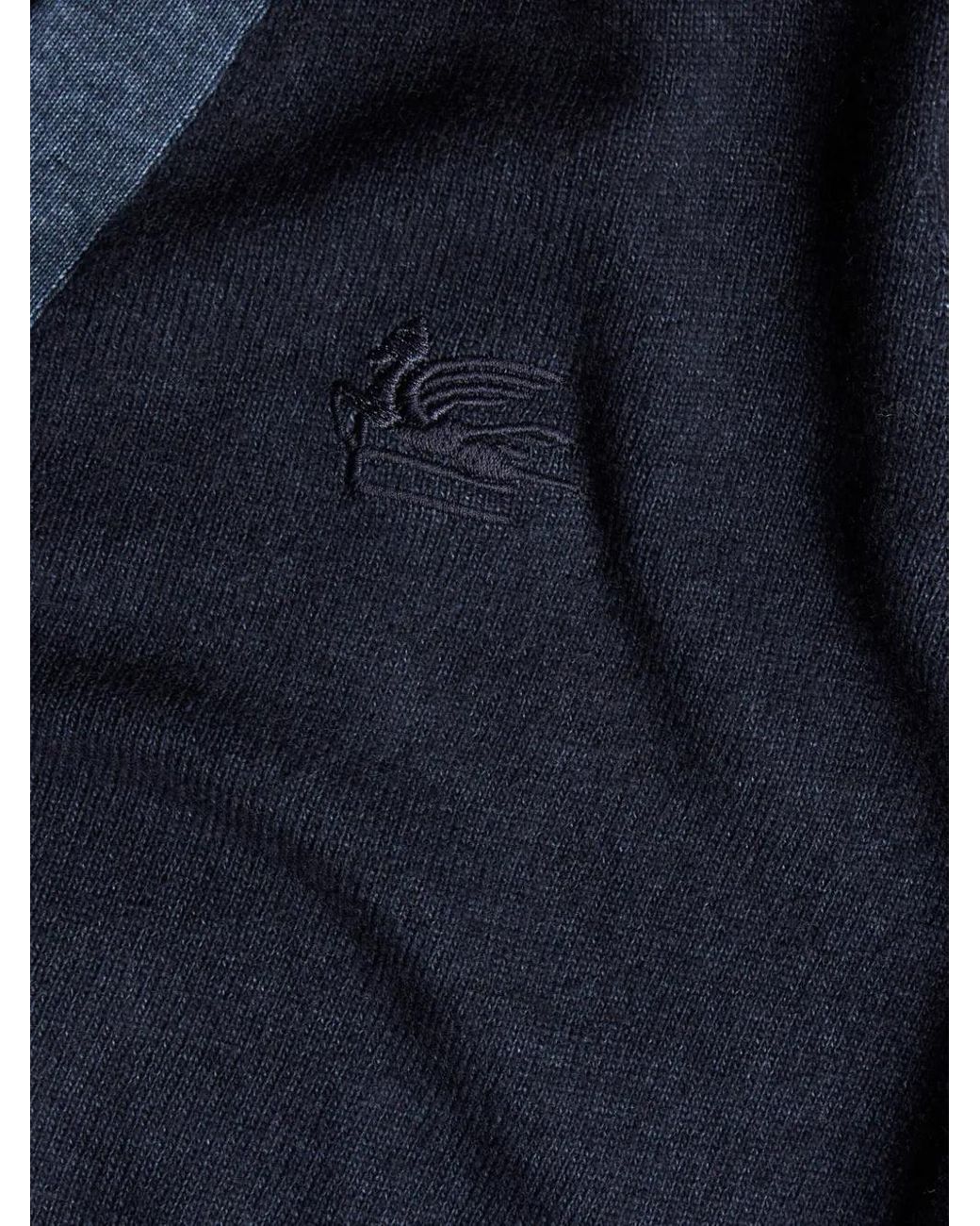 Etro Blue Wool Cardigan for men