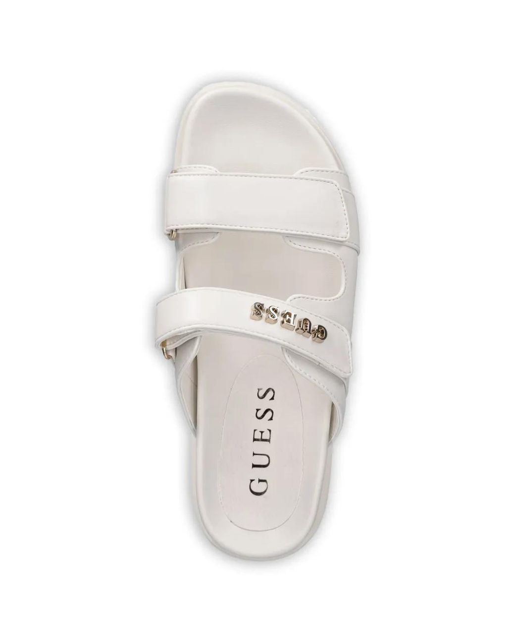 Guess White Faxon Logo Sandals