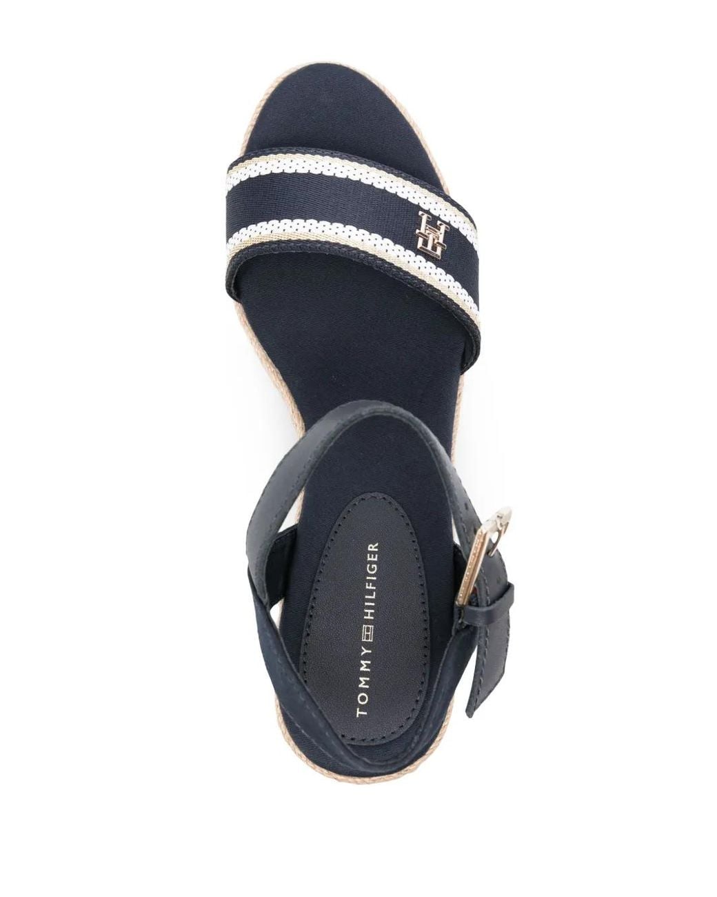 Tommy Hilfiger Blue 65Mm Th-Plaque Wedge Espadrilles