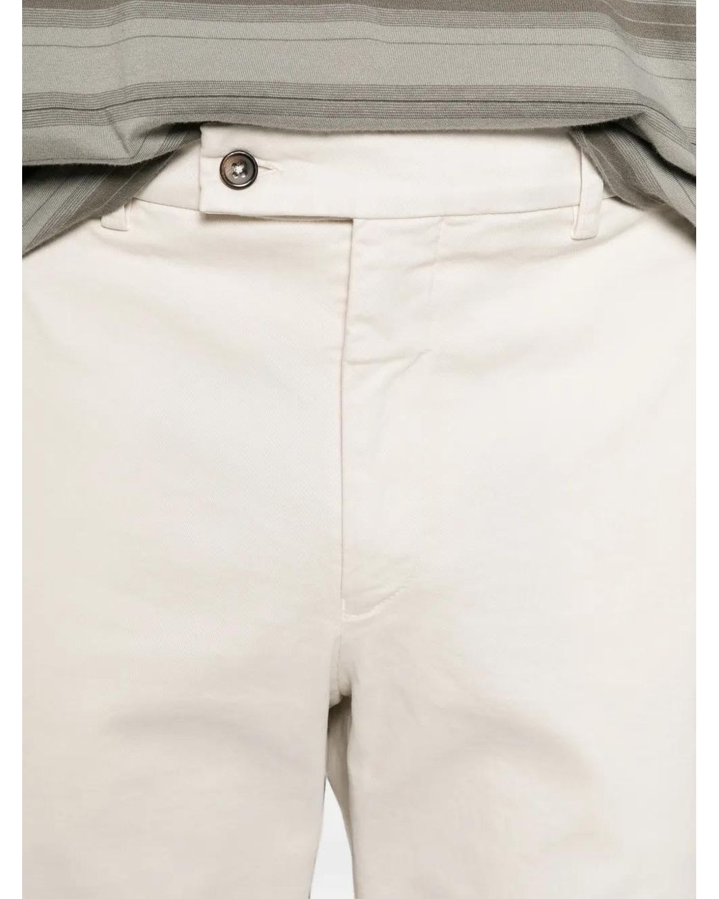 Berwich White Vulcano Straight-Leg Trousers for men