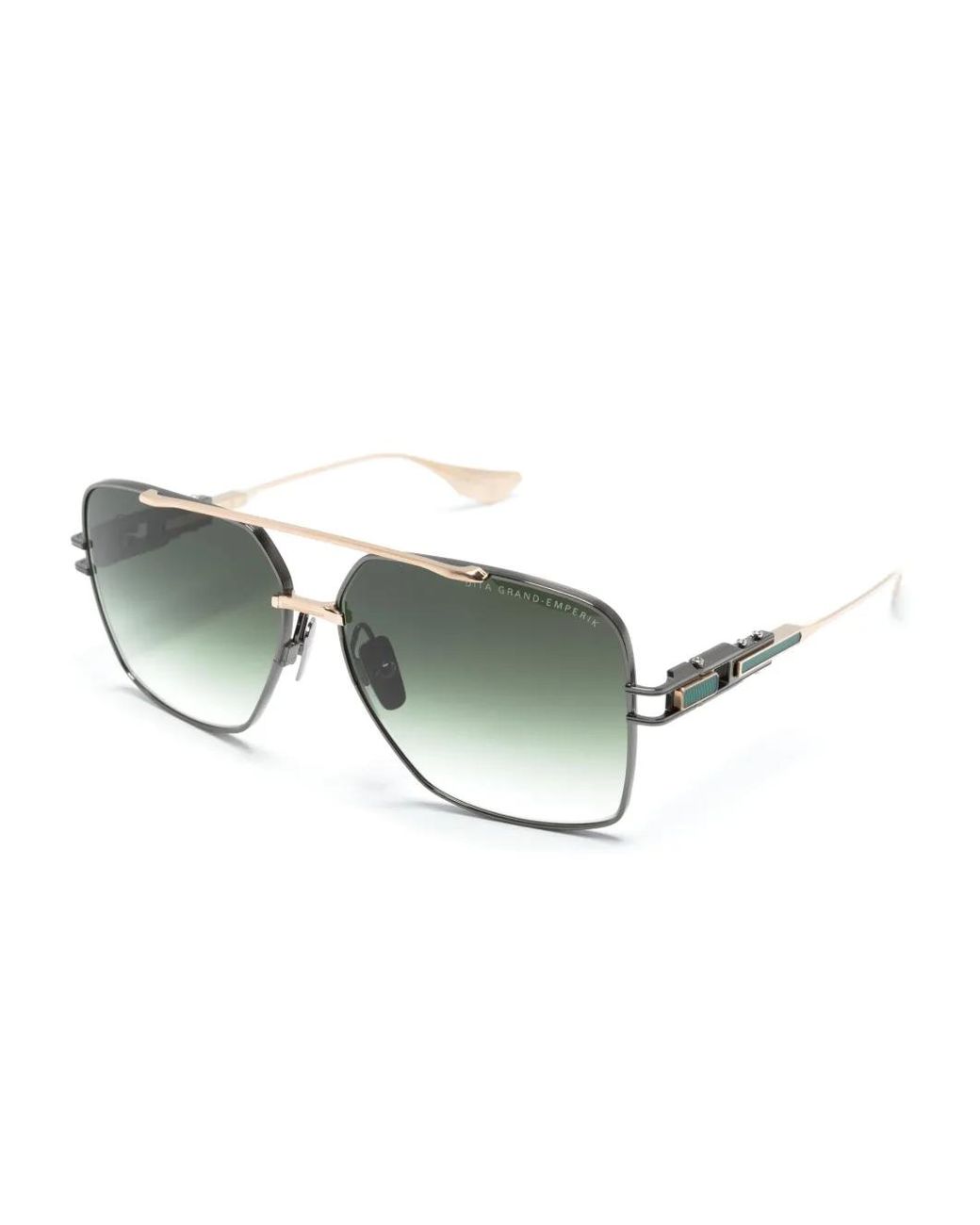 Dita Eyewear Green Logo-Print Square-Frame Sunglasses