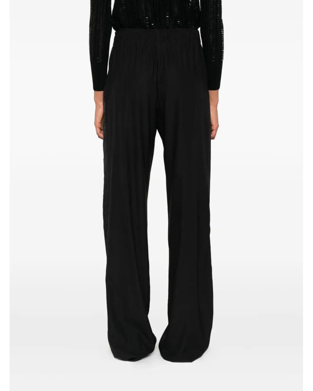 Ermanno Scervino Black Lace-Insert Drawstring Trousers