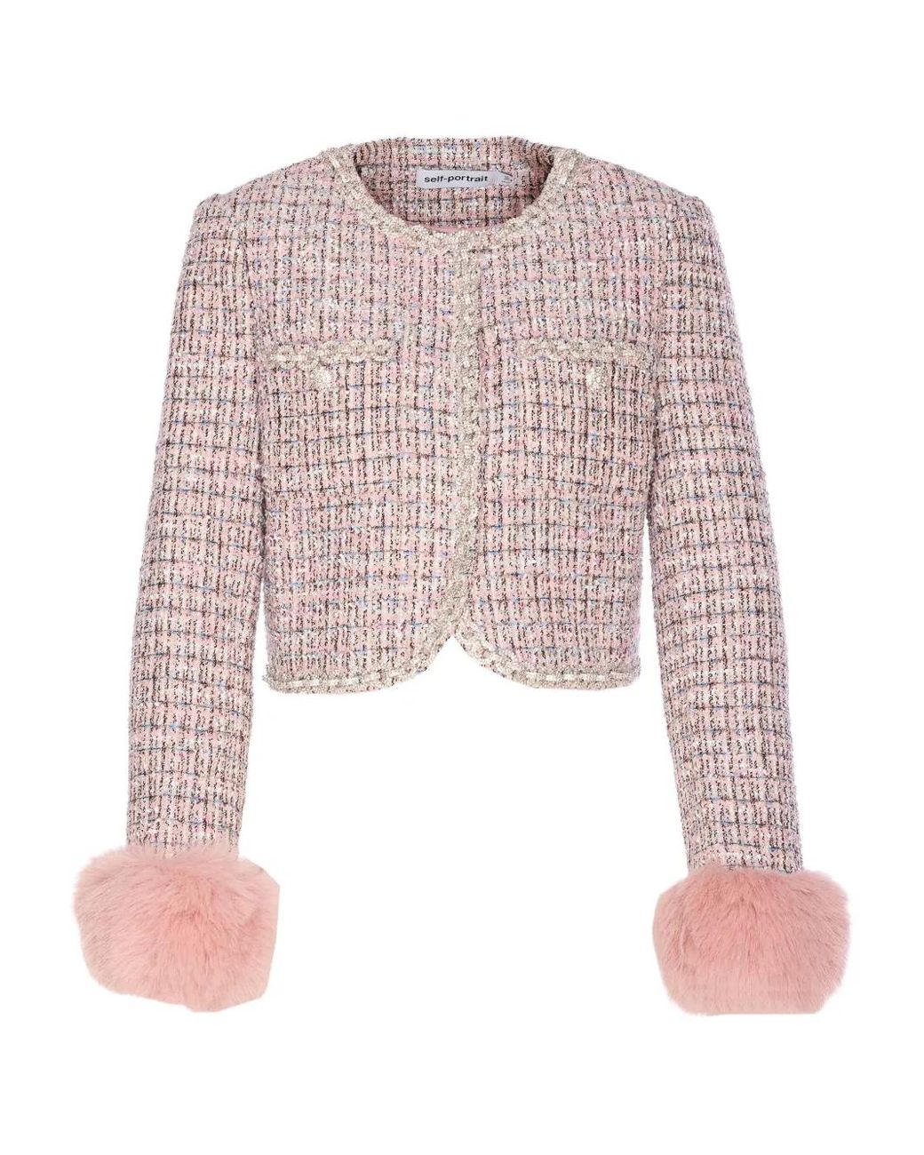 Tweed Jackets Self-Portrait de color Pink