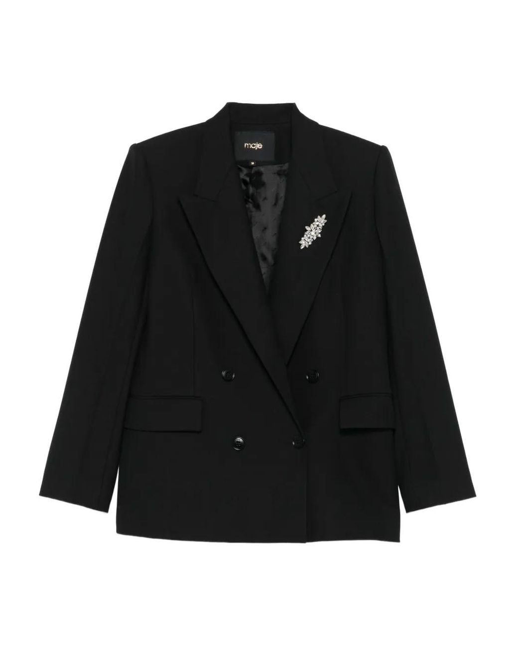 Maje Vayra Blazer Met Dubbele Rij Knopen En Kristallen in het Black