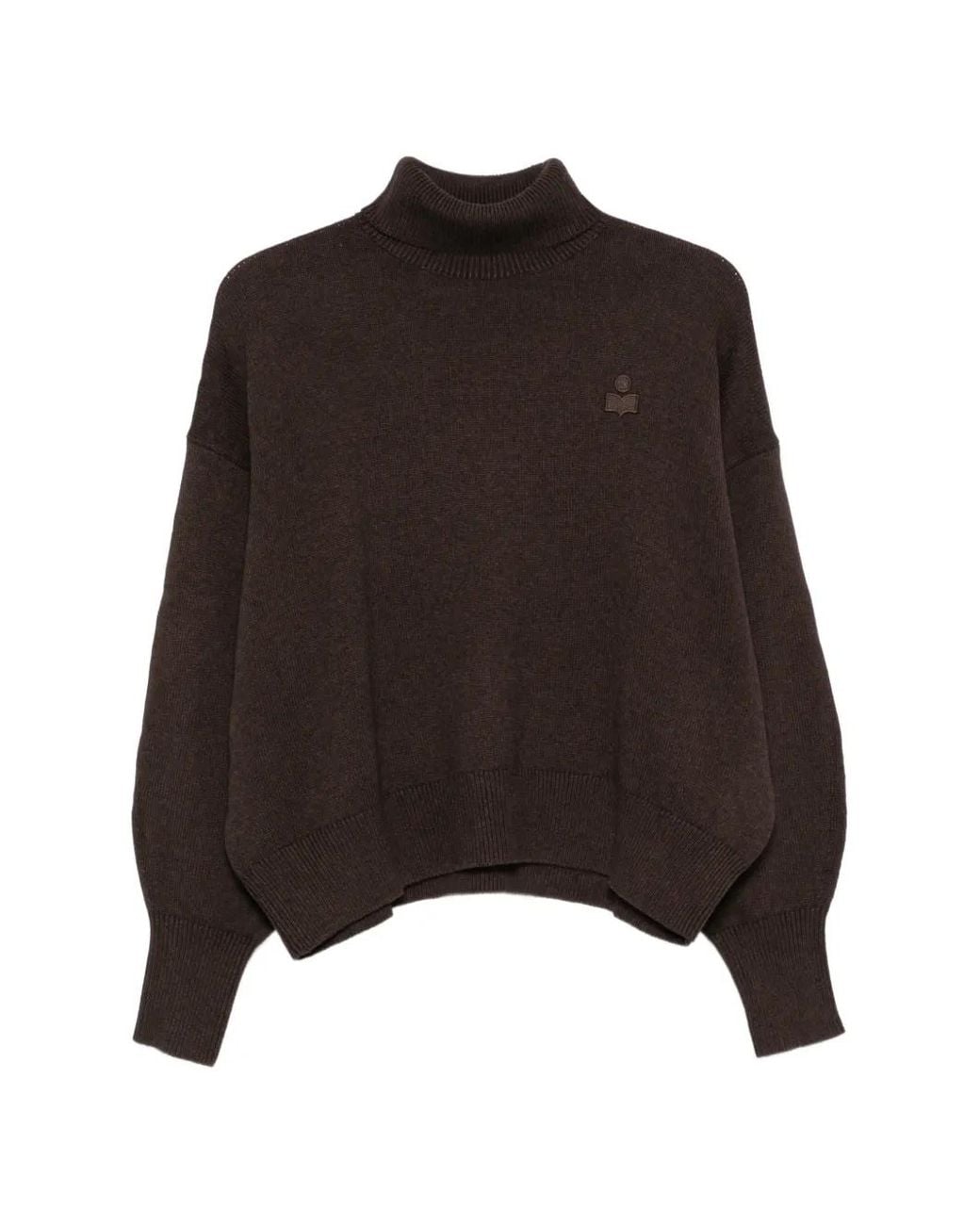 Isabel Marant Black Logo-Patch Roll-Neck Sweater