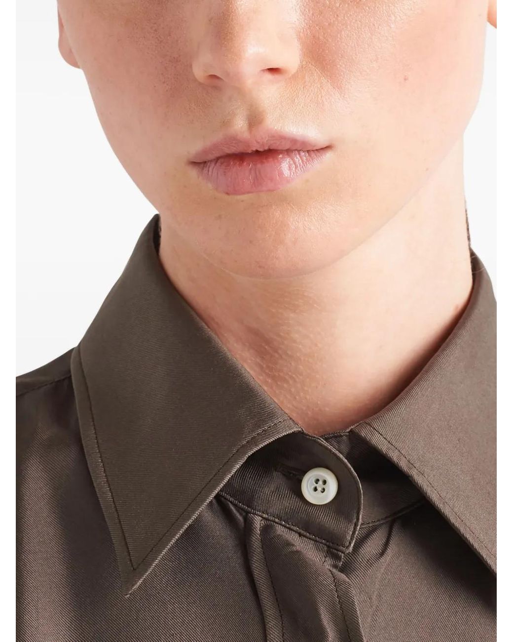 Prada Natural Gradient Silk Shirtdress