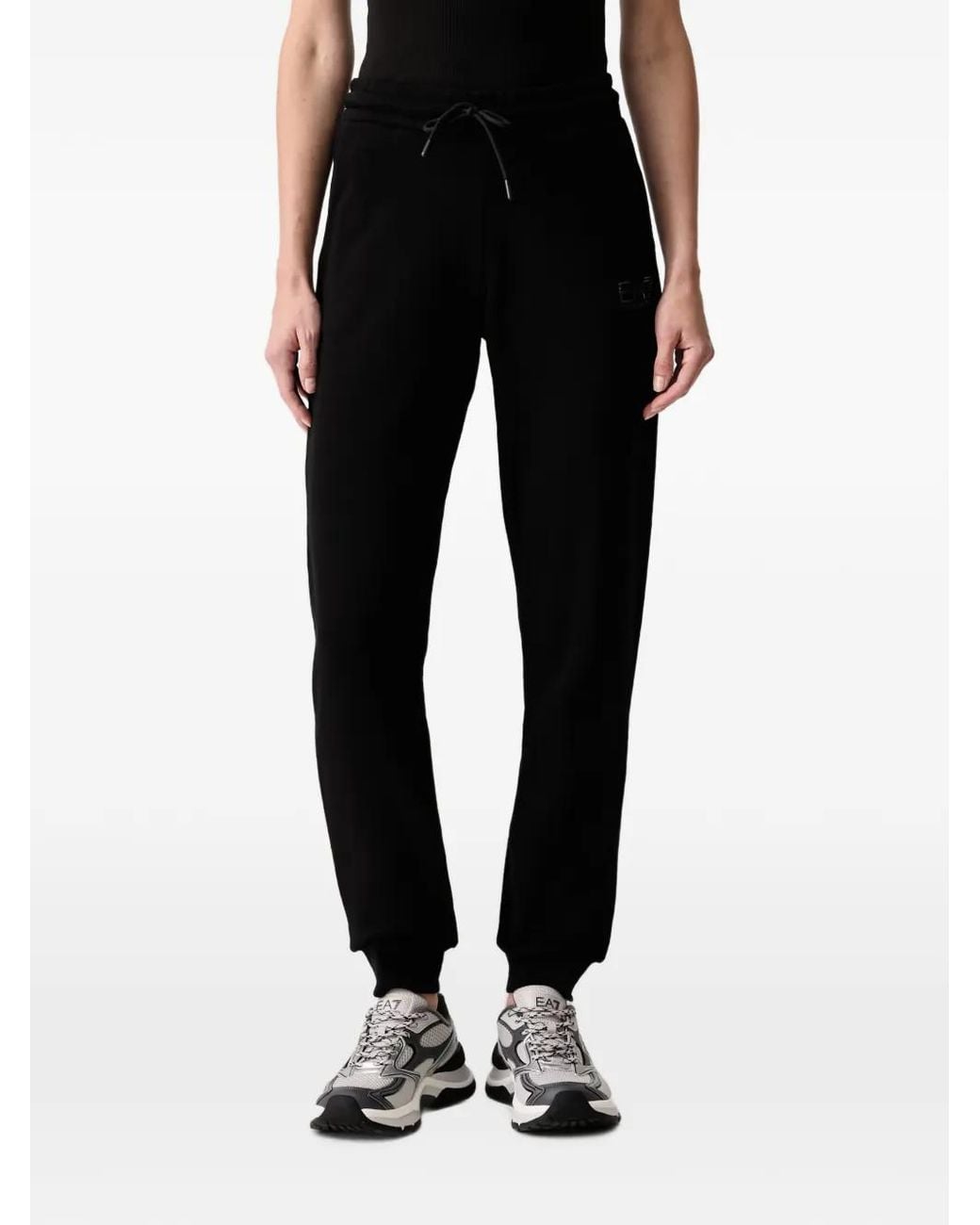 EA7 Black Logo-Print Track Suit
