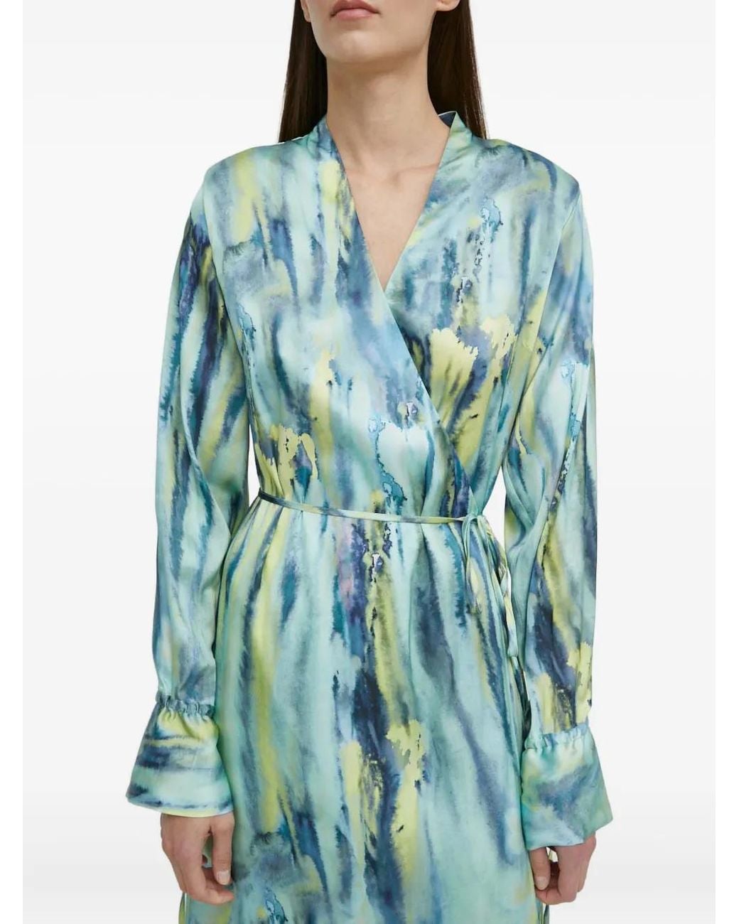 Gestuz Blue Walerygz Tie-Waist Maxi Dress